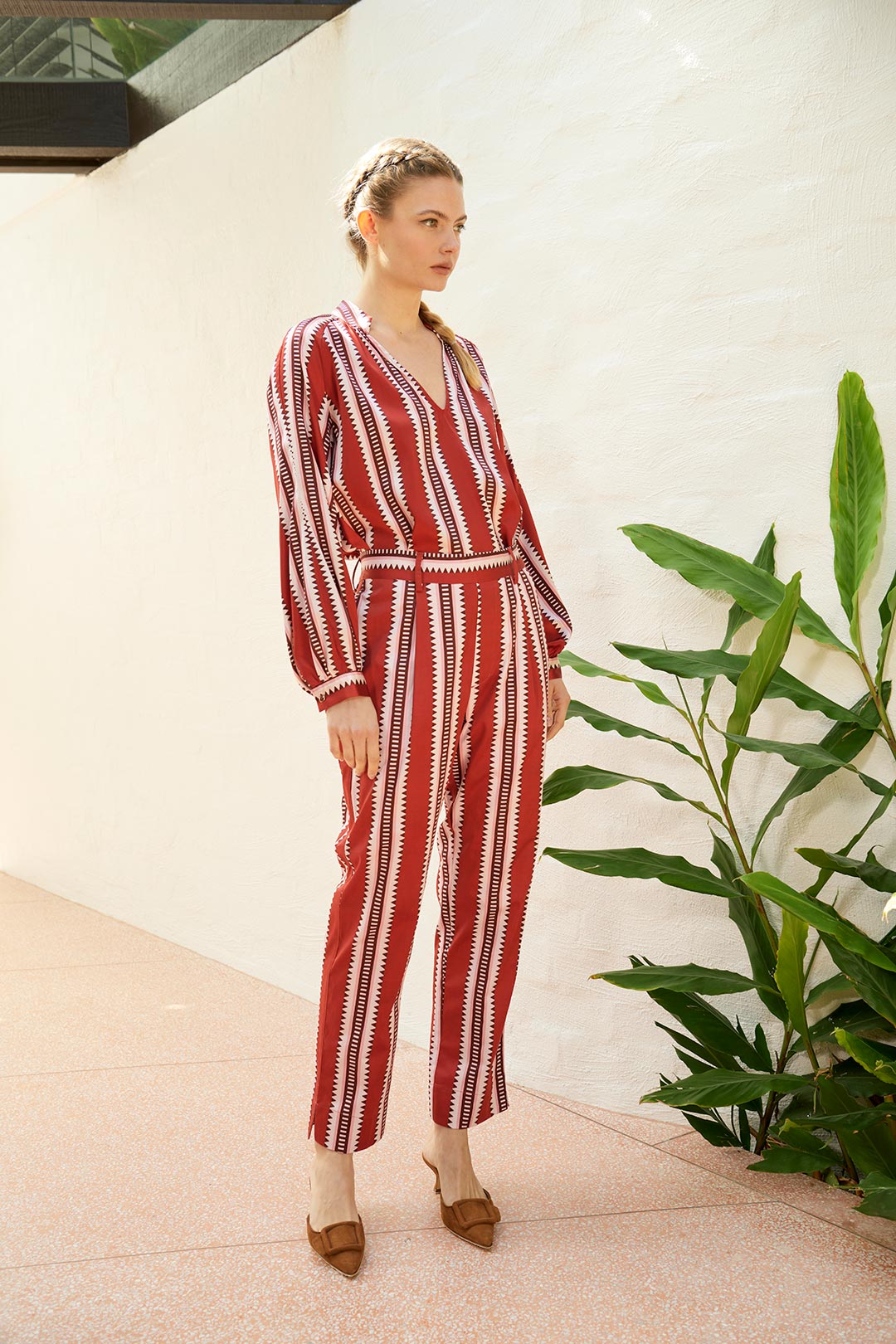 The Dreamer Label | Nola Sun Silk Blouse | Red