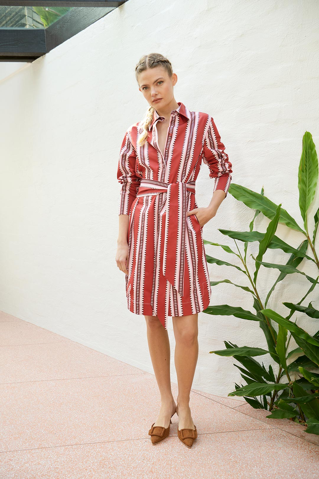 The Dreamer Label | River Sun Shirt Dress | Red