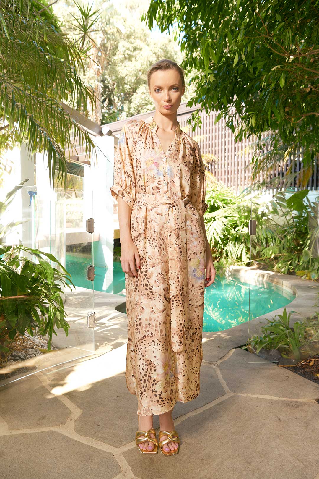 The Dreamer Label | Taylor Ankle Dress | Cheetah