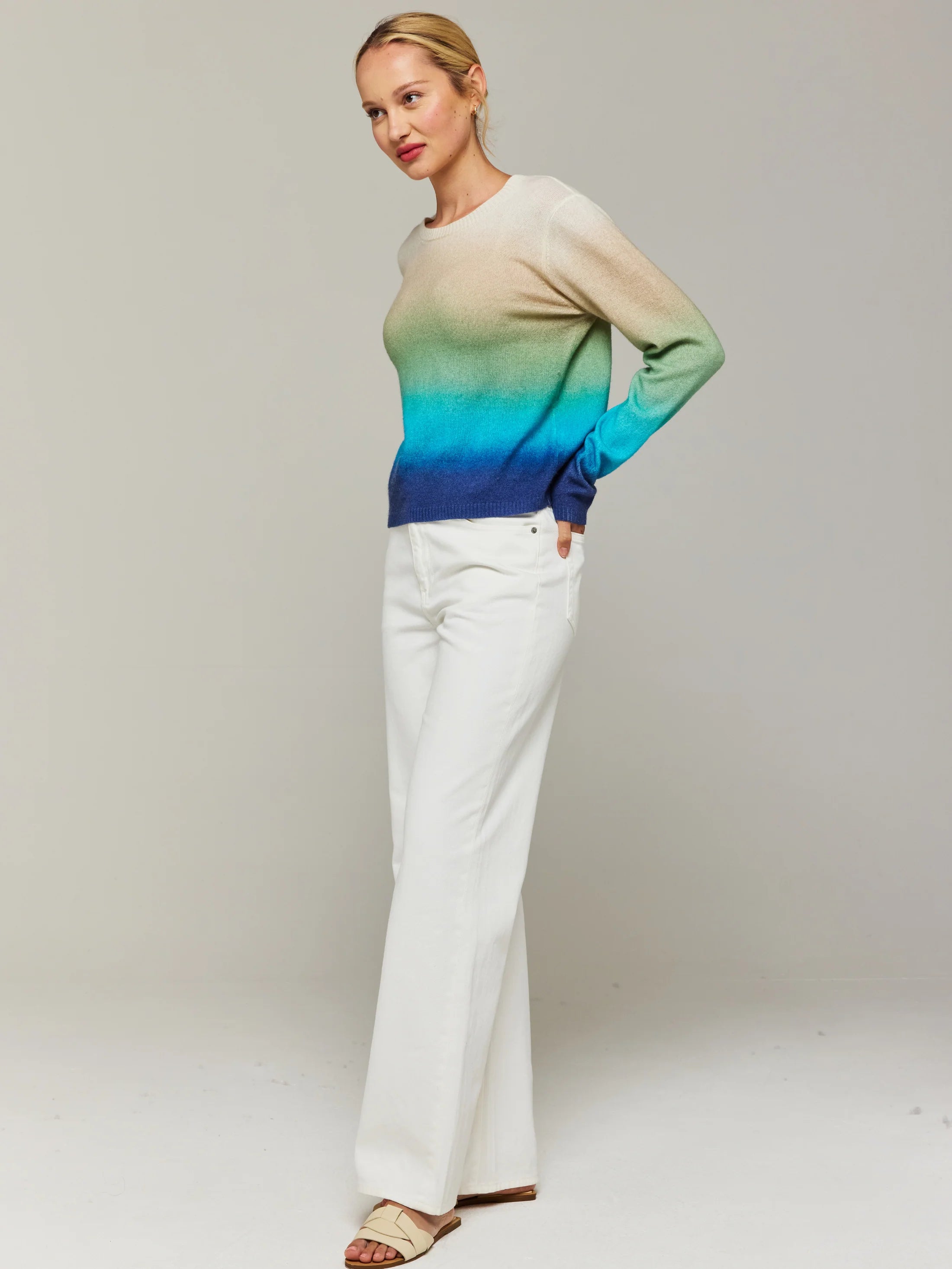 Brodie Knitwear | Blue Ombre Bali Print I Long Sleeve