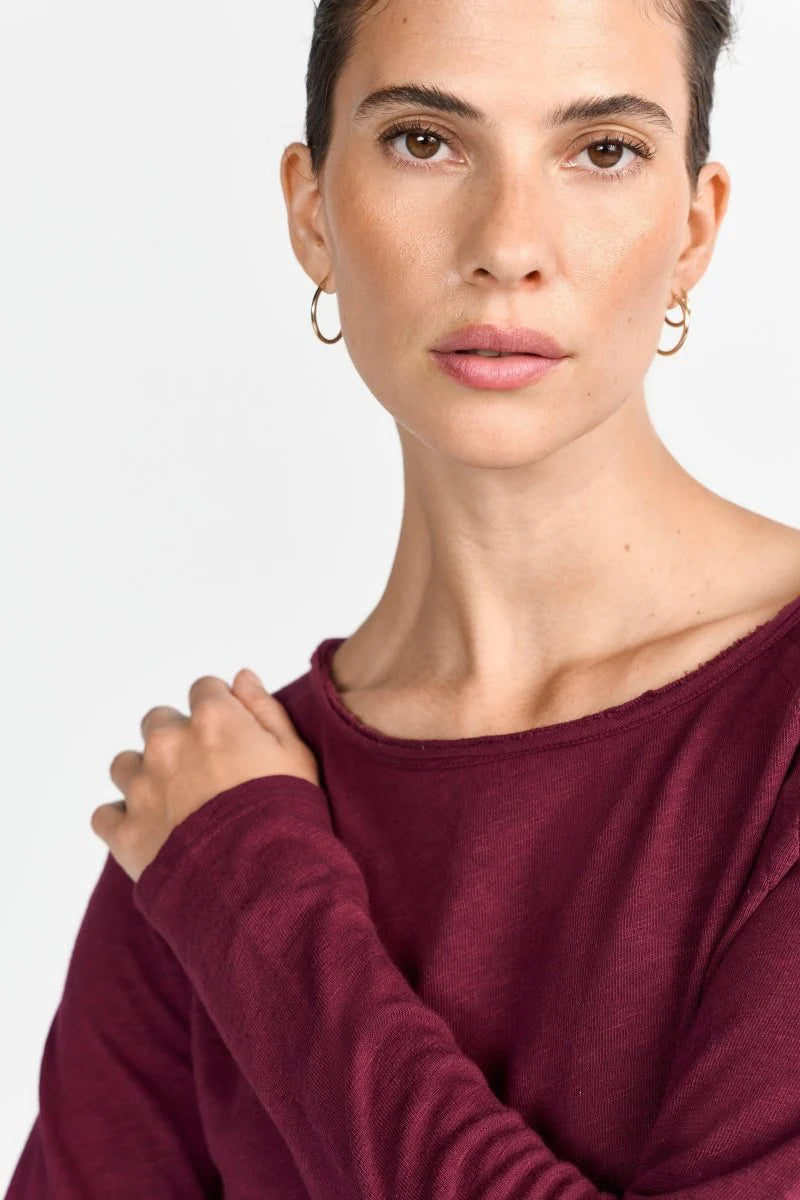 Rich & Royal | Organic Jersey Long Sleeve Tee | Ruby Glow