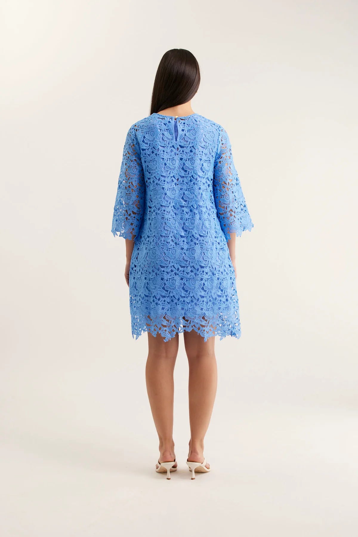 Alessandra I Claire Lace Dress I Cornflower