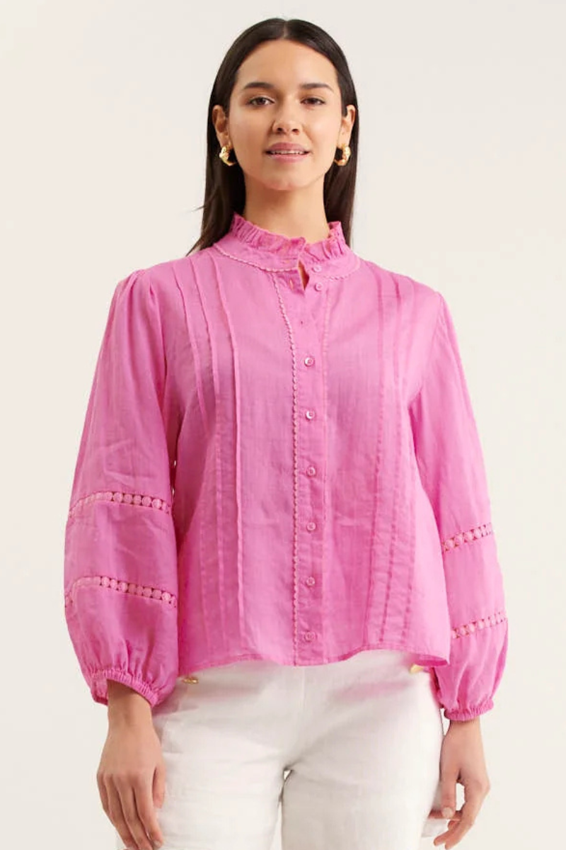 Alessandra | Paris Blouse in Ramie | Lipstick