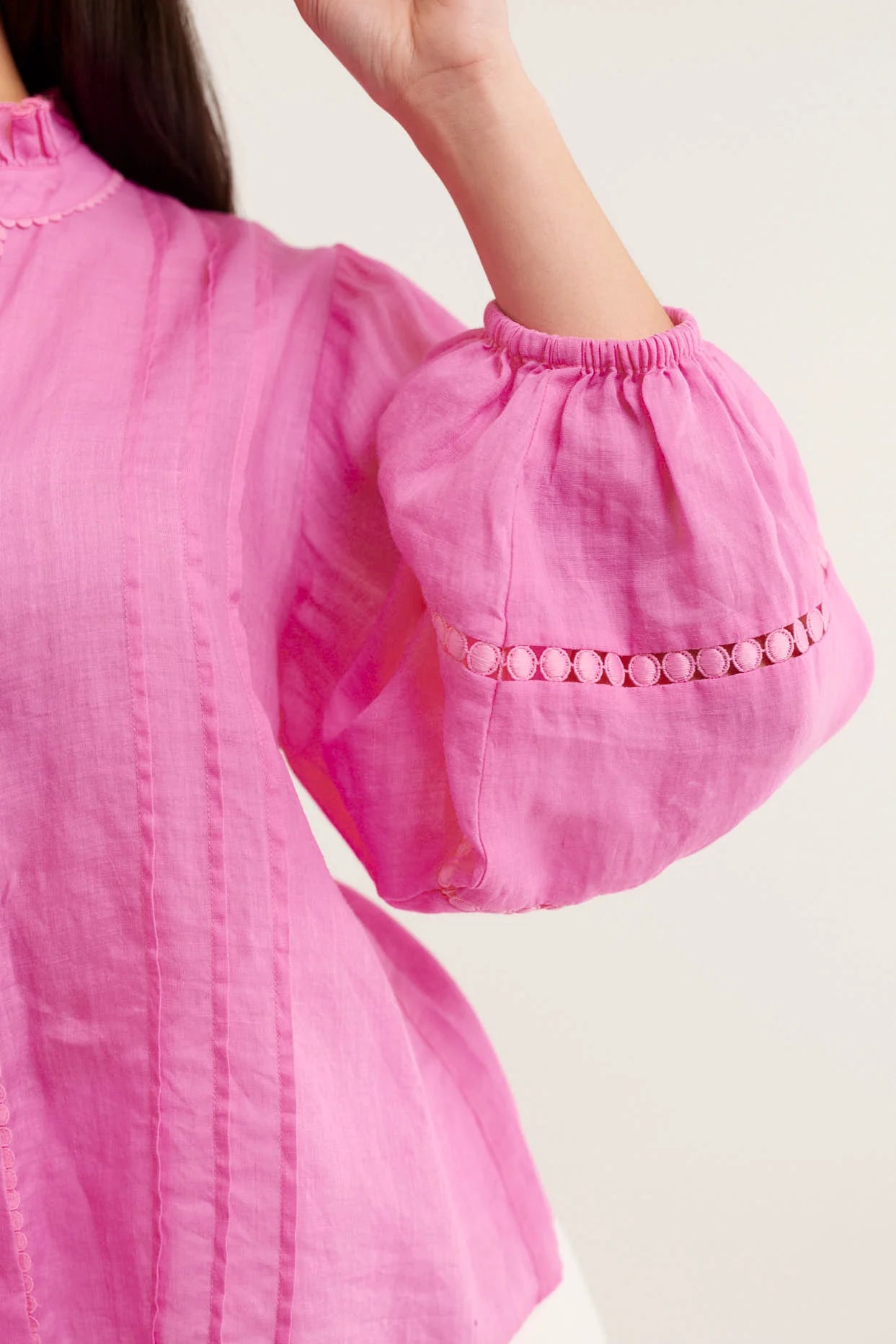 Alessandra | Paris Blouse in Ramie | Lipstick