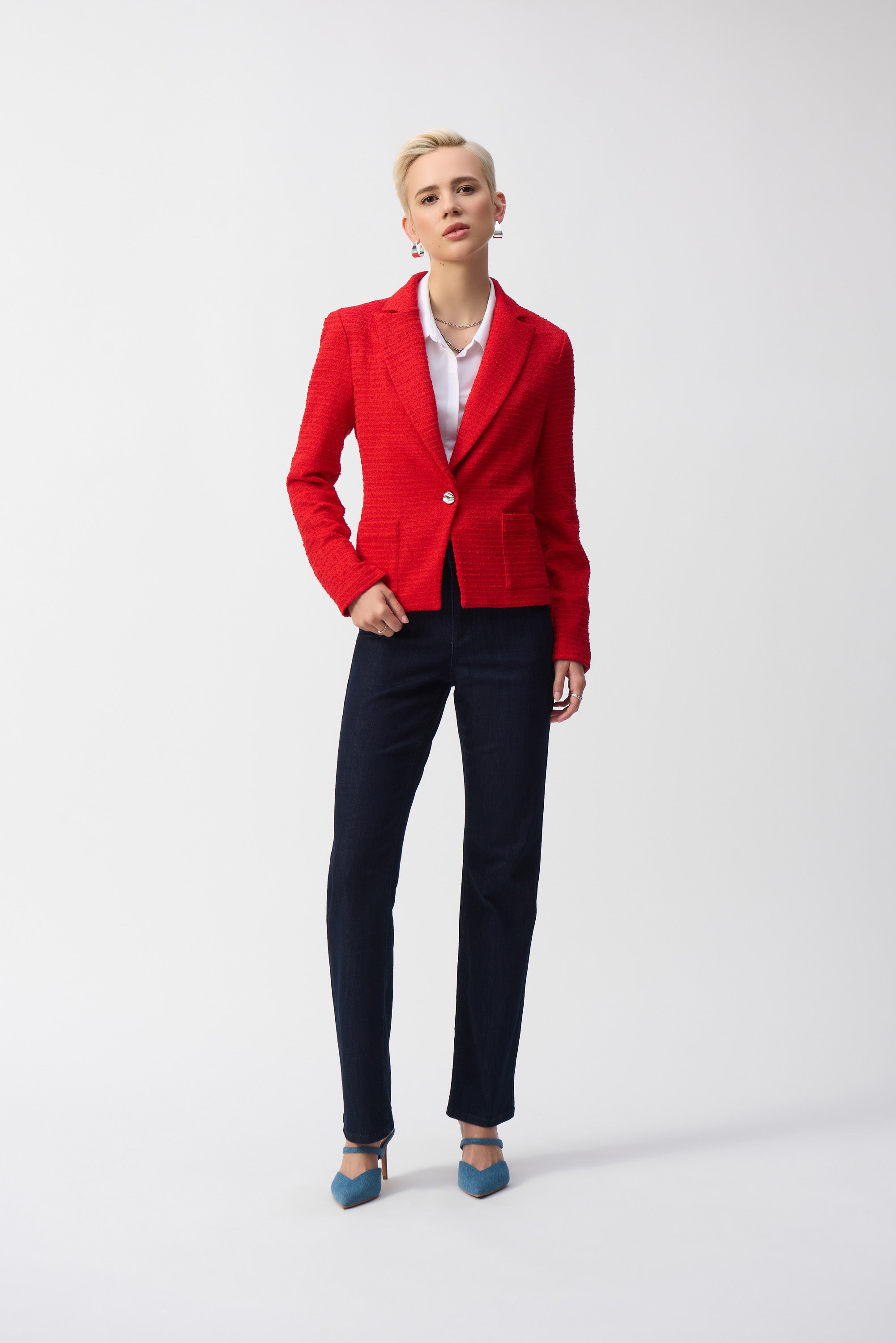 Joseph Ribkoff | Boucle Fitted Blazer | Red