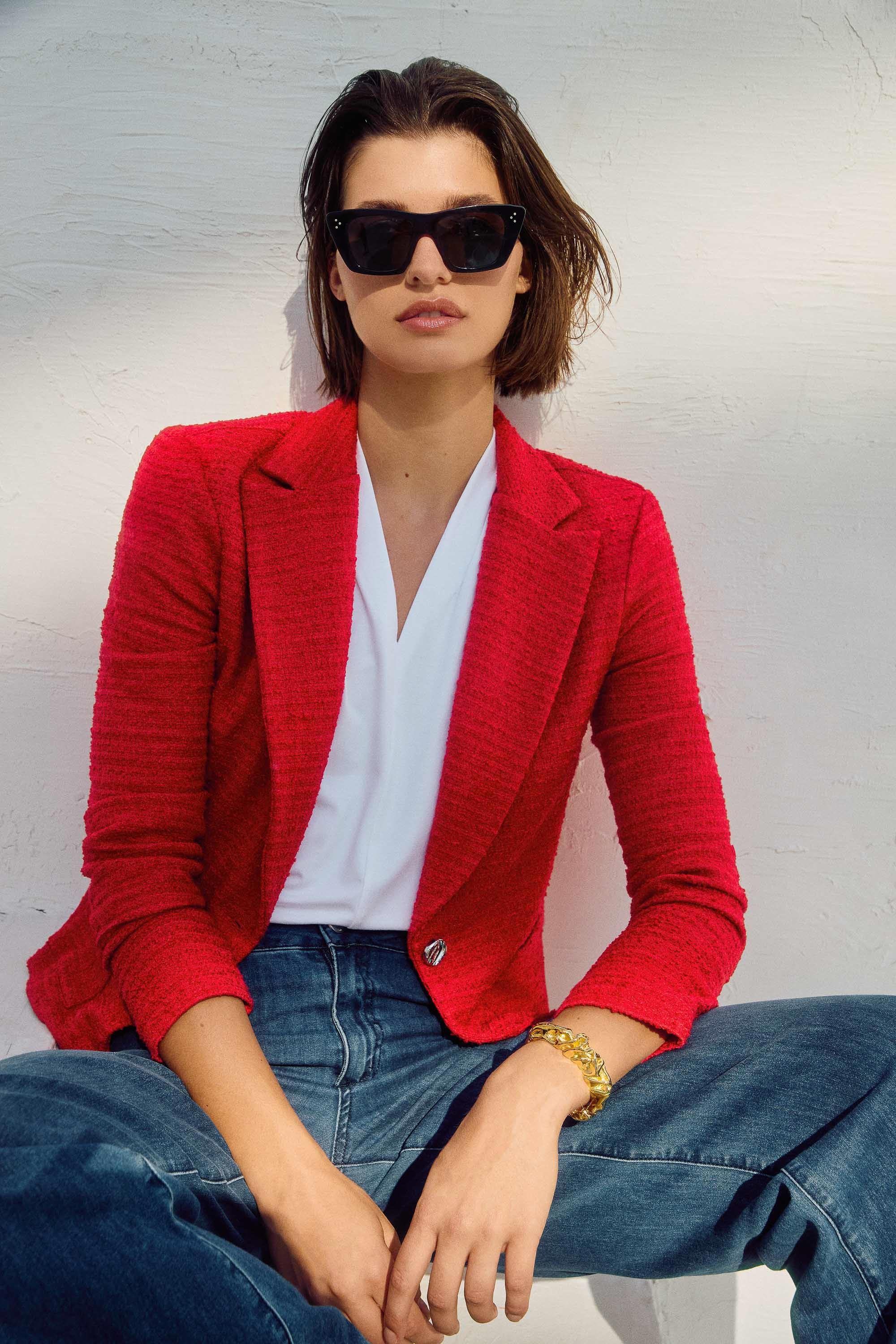 Joseph Ribkoff | Boucle Fitted Blazer | Red