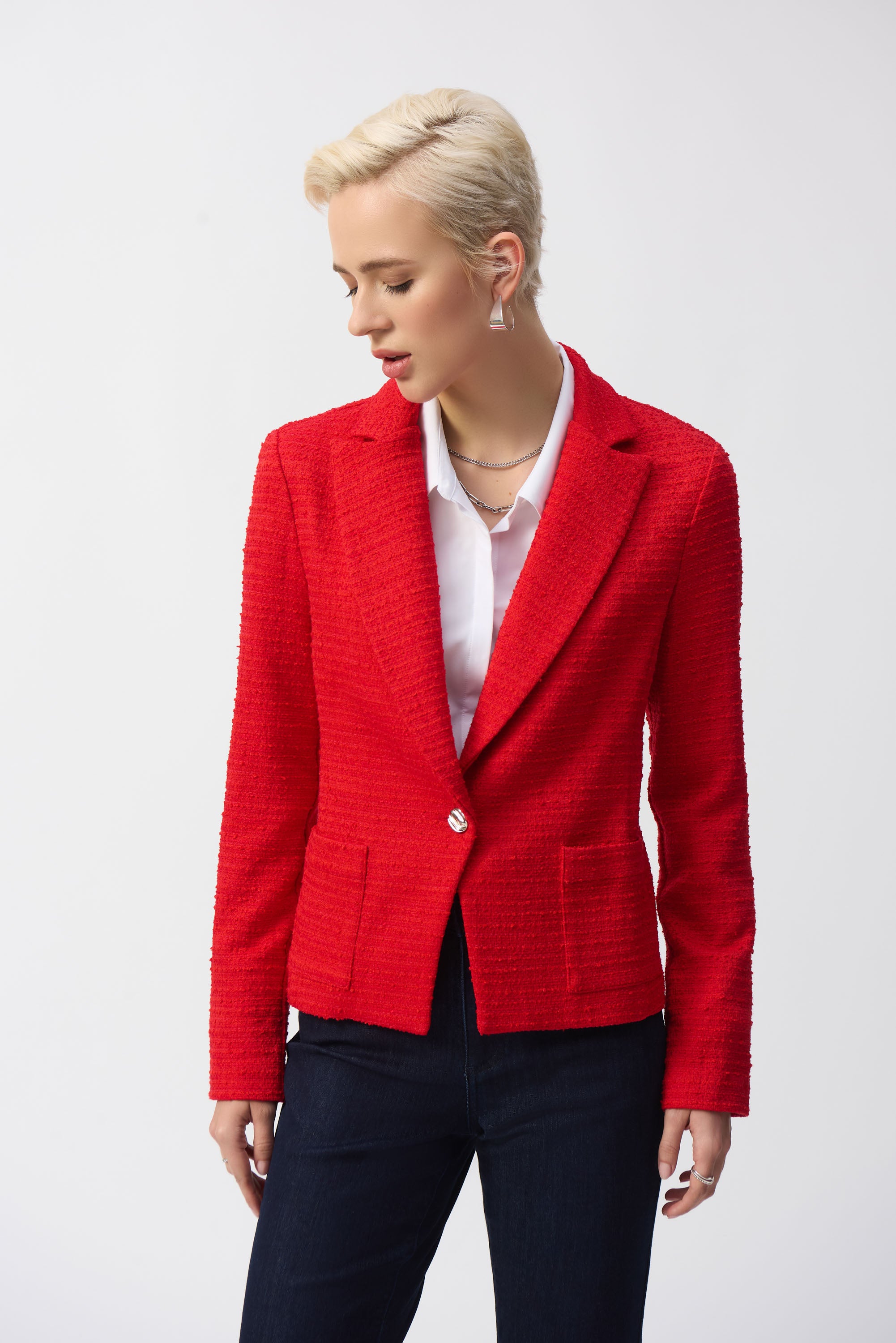 Joseph Ribkoff | Boucle Fitted Blazer | Red