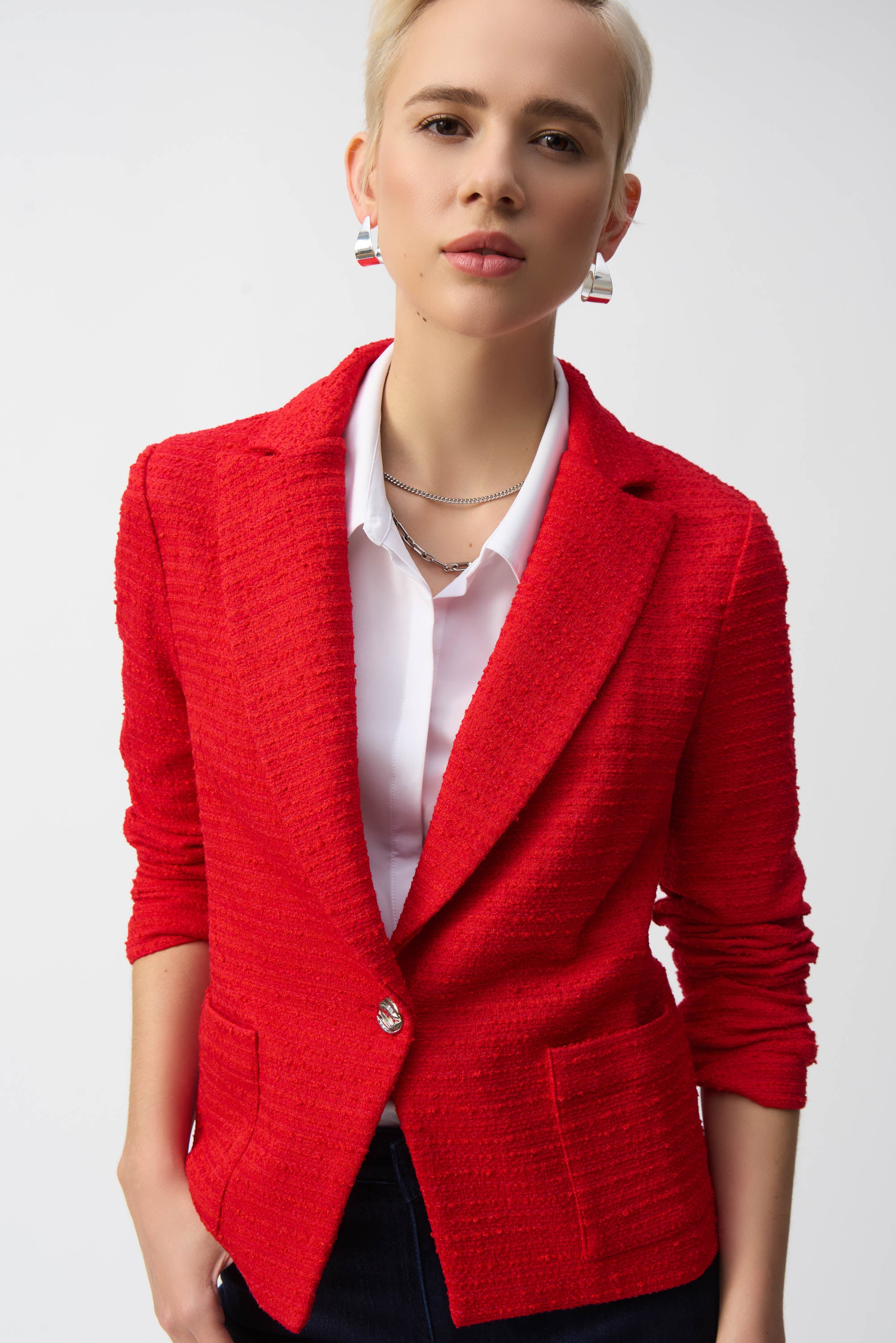 Joseph Ribkoff | Boucle Fitted Blazer | Red