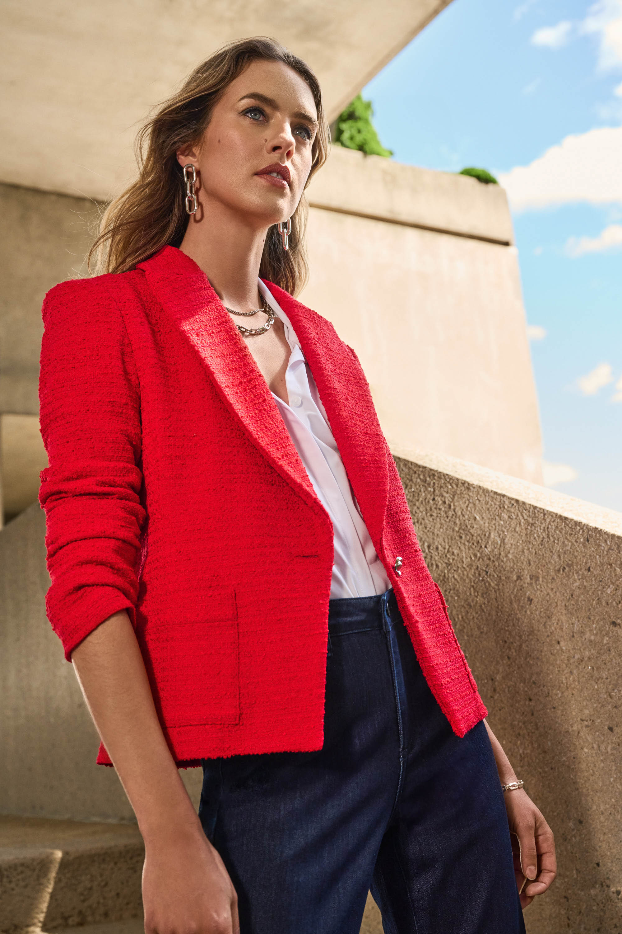 Joseph Ribkoff | Boucle Fitted Blazer | Red