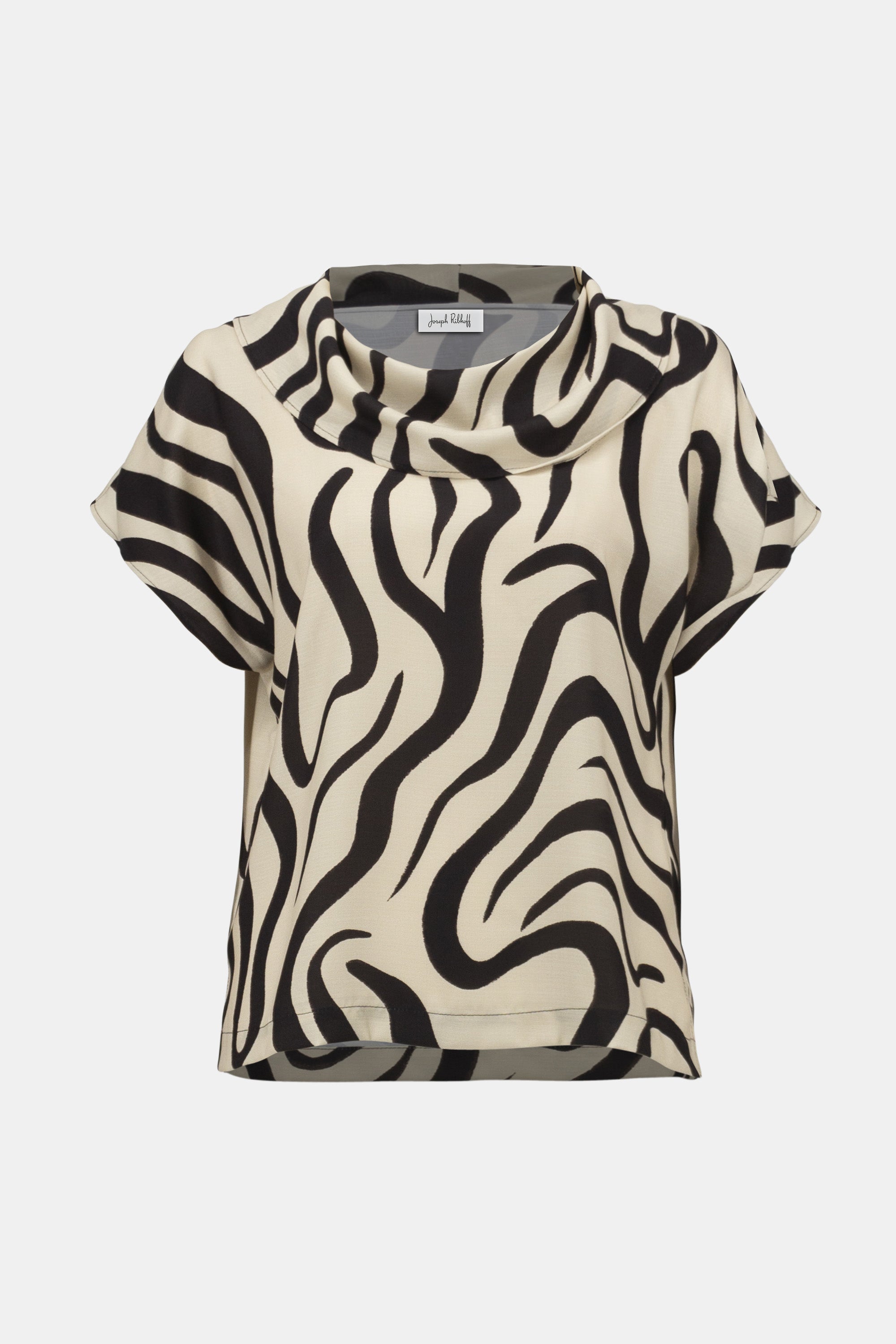 Joseph Ribkoff | Gauze Abstract Print Cowl Neck Top