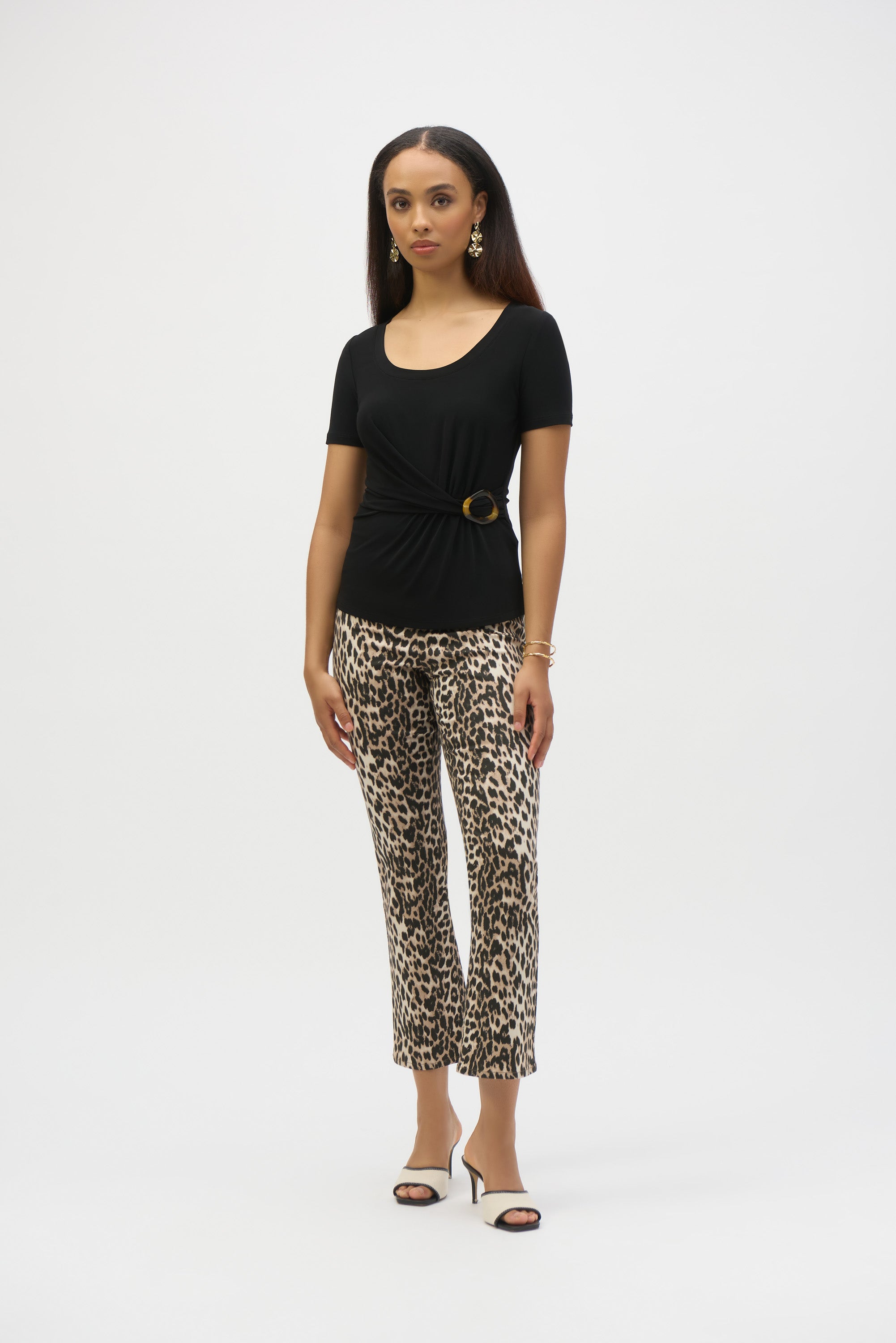 Joseph Ribkoff | Straight Leg Leopard Stretch Jeans