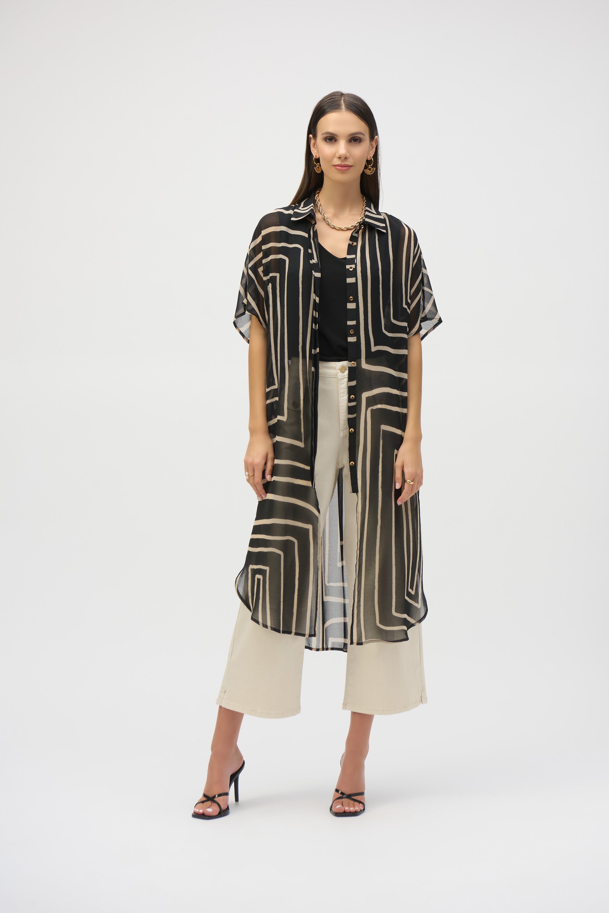 Joseph Ribkoff | Chiffon Geometric Print Blouse
