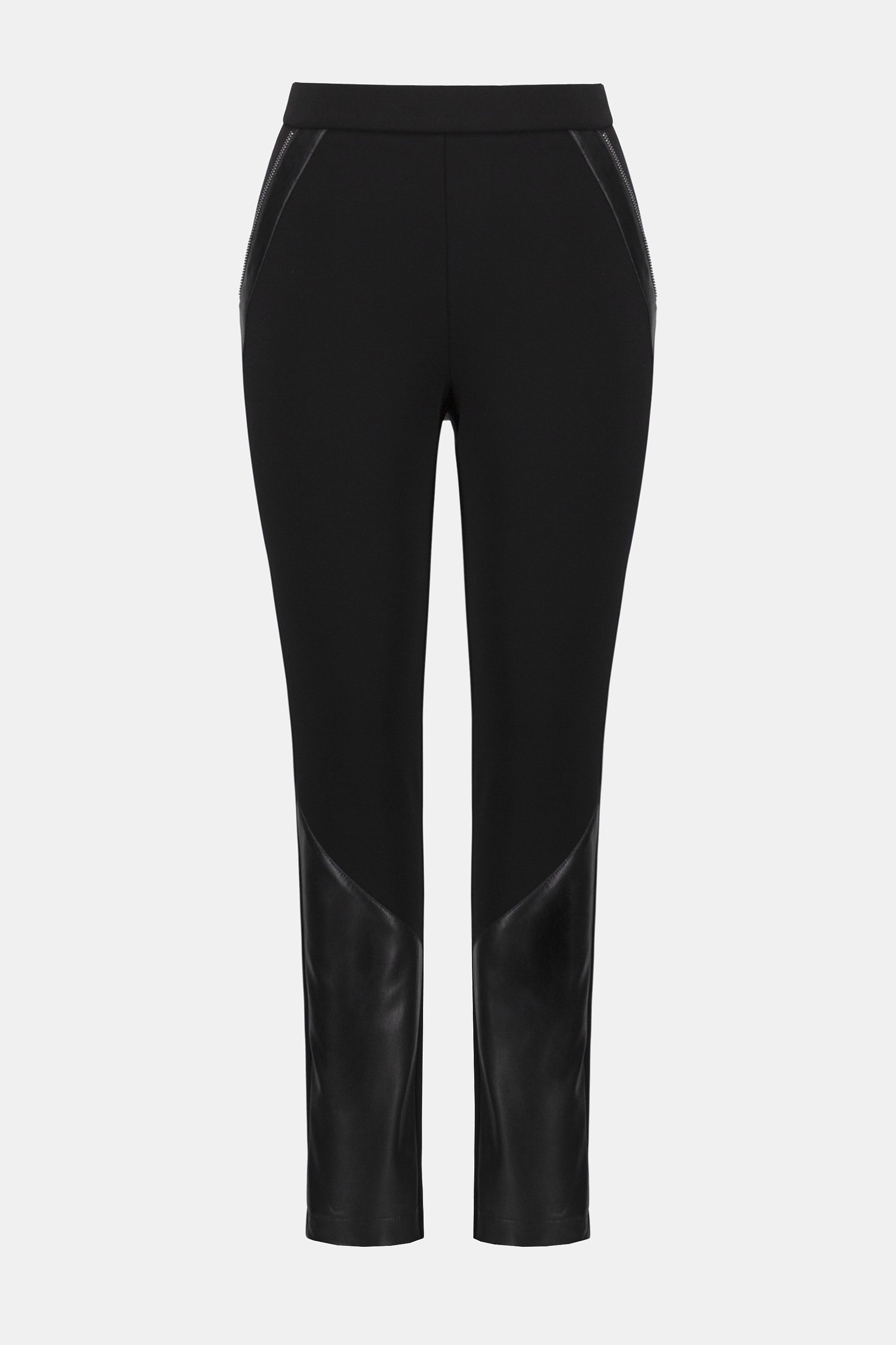 Joseph Ribkoff | Heavy Knit and Leatherette Pull-On Legging | Black