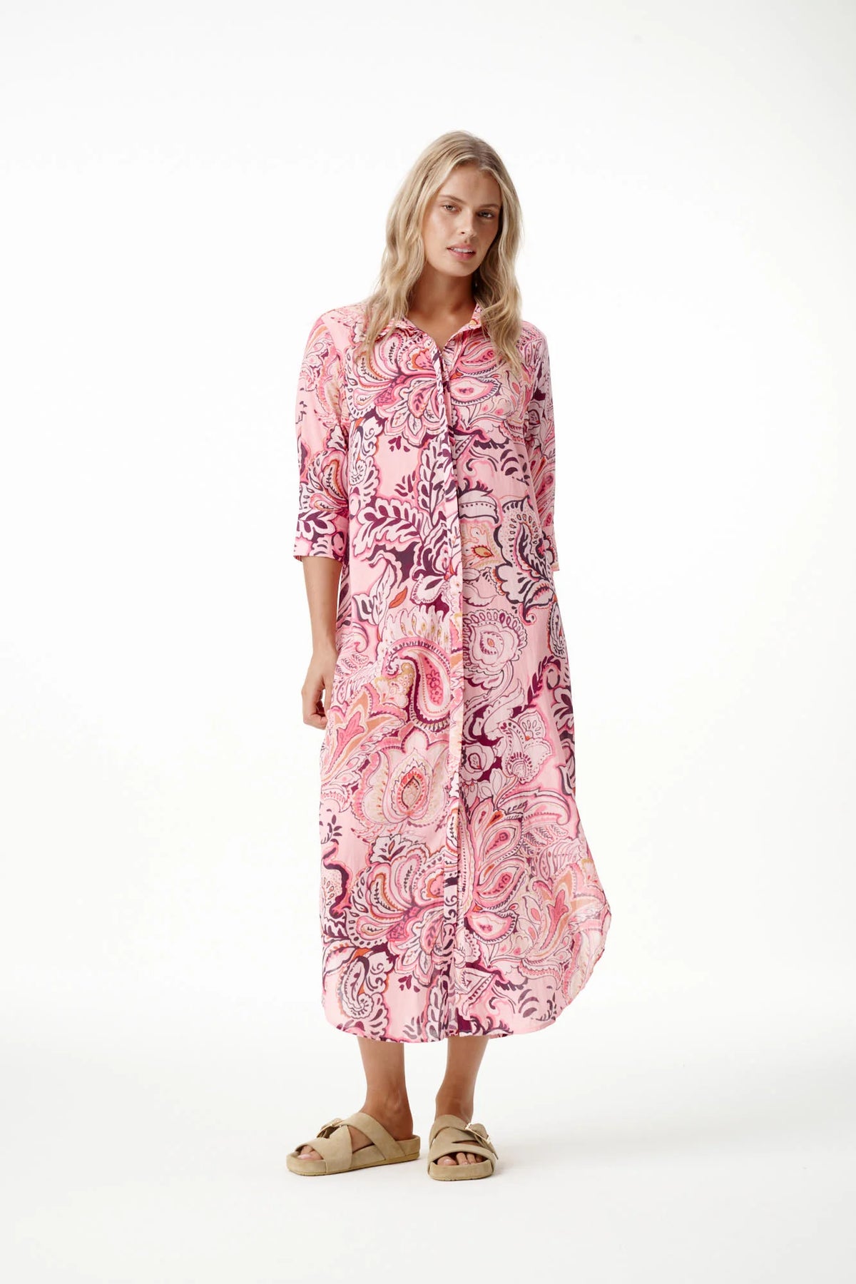 One Season | Long Daisy Cotton Dress | Rosewater Paisley