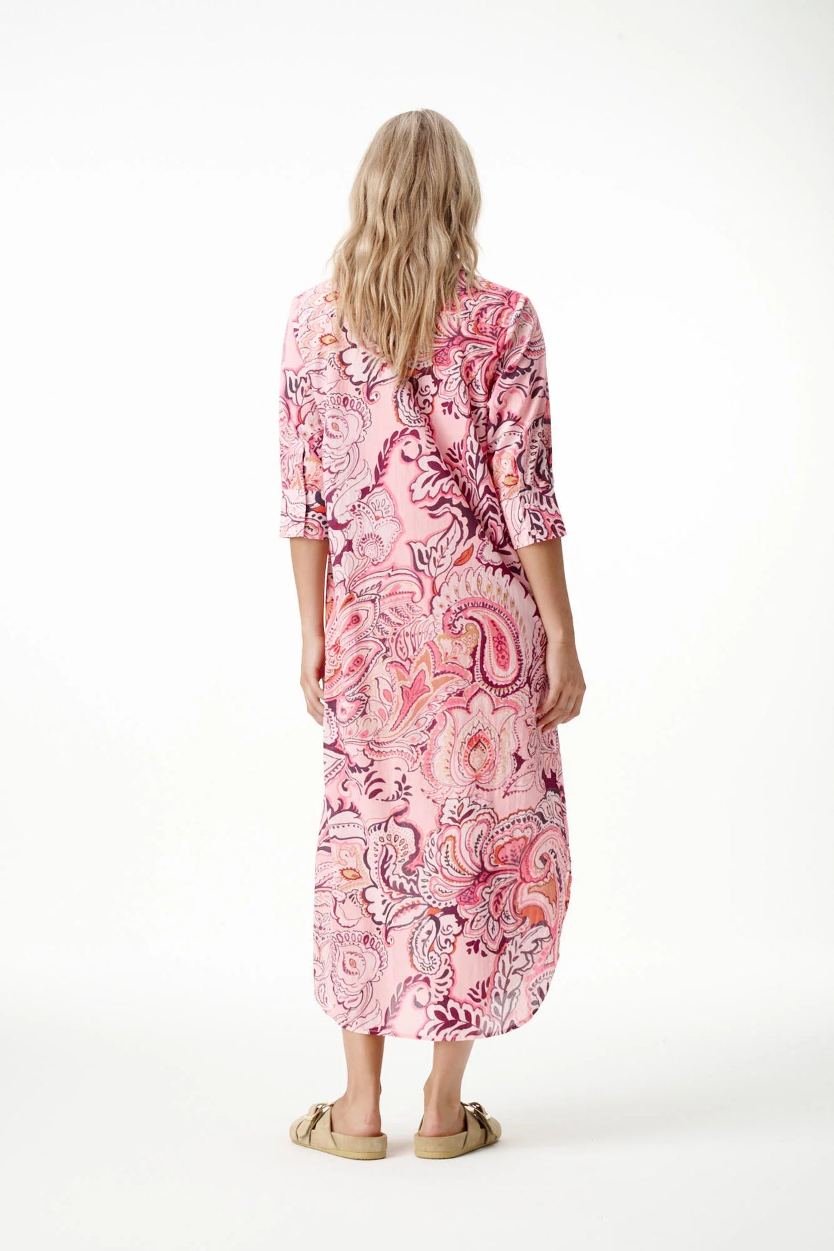 One Season | Long Daisy Cotton Dress | Rosewater Paisley