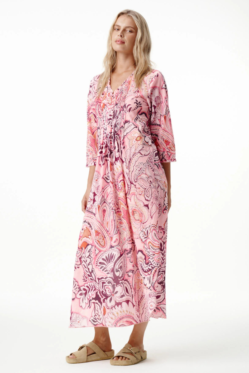 One Season | Long Poppy Dress | Rosewater Paisley