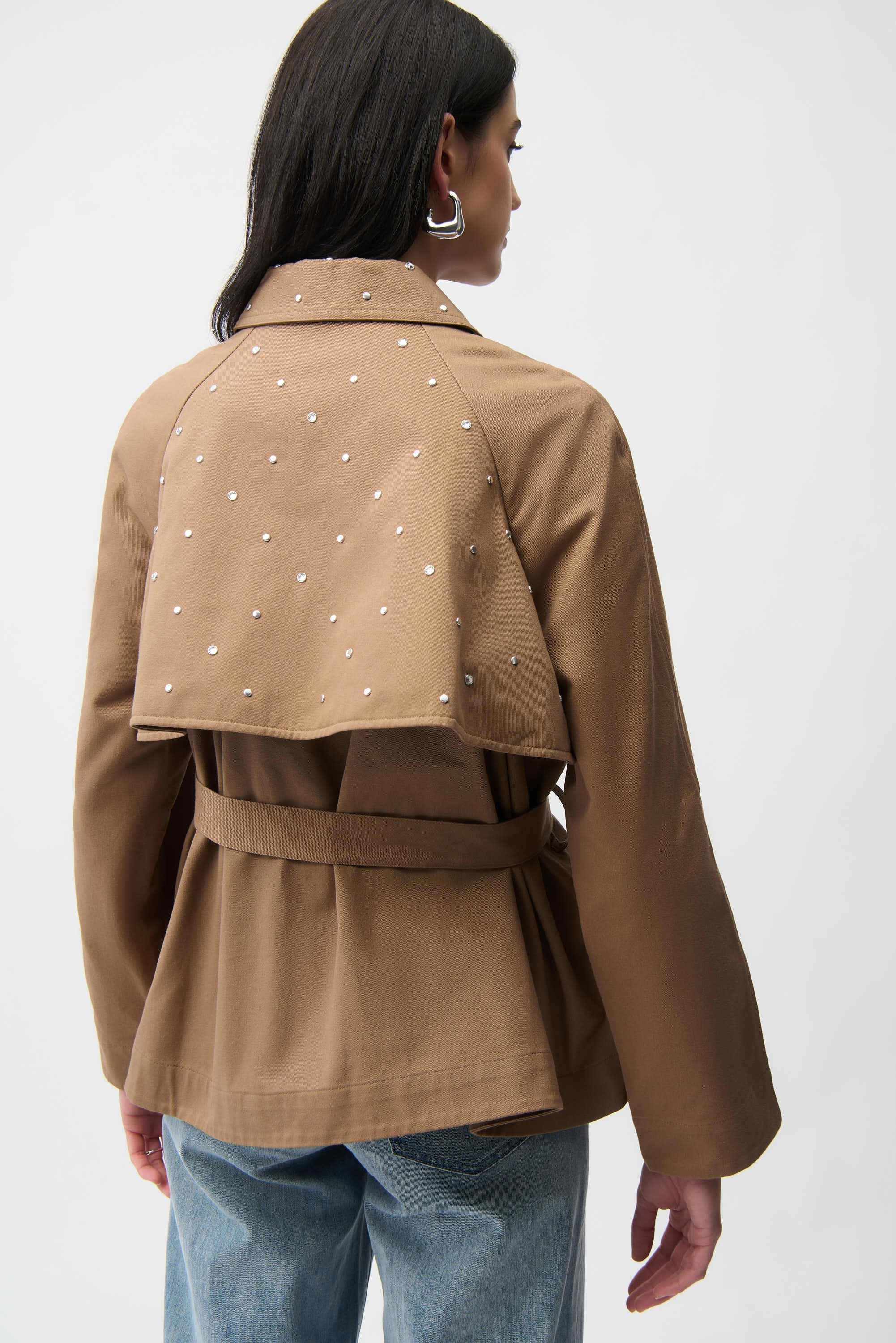 Joseph Ribkoff | Cotton Twill Short Trench with Belt | Tiger's Eye