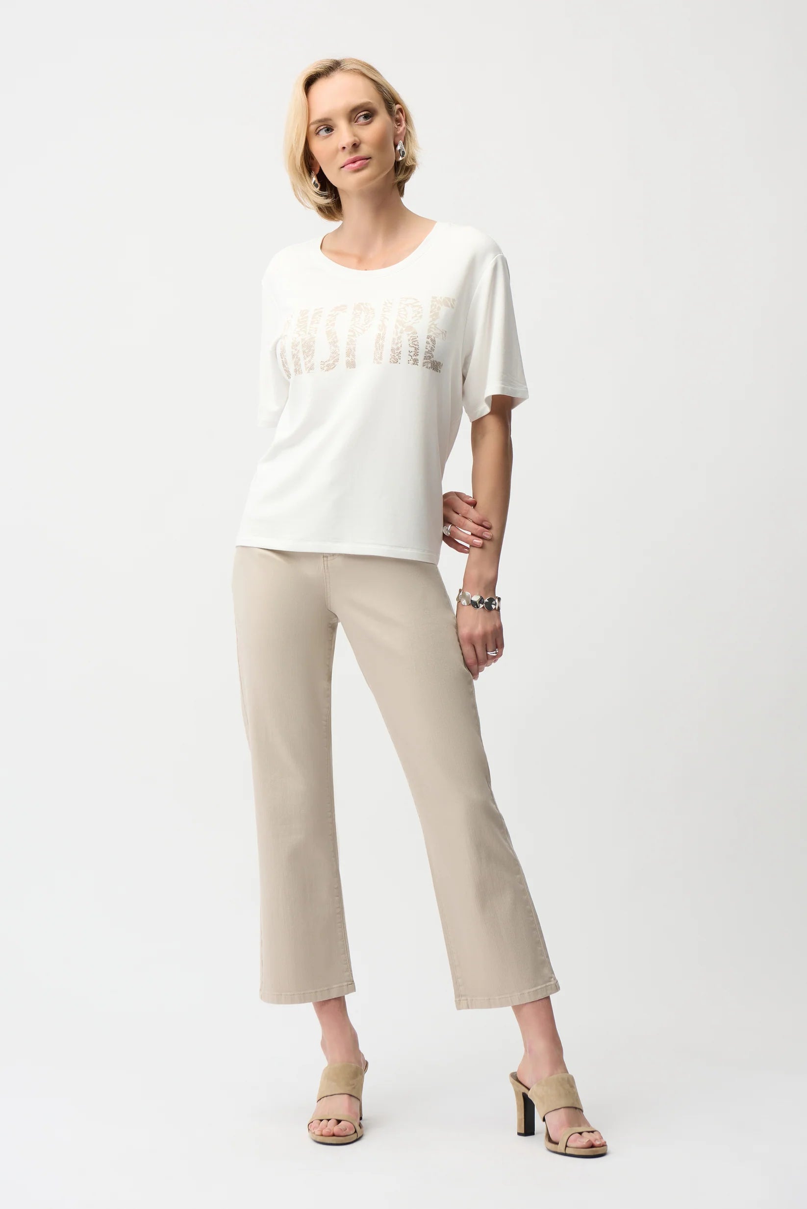 Joseph Ribkoff | T-Shirt with Motive | Beige