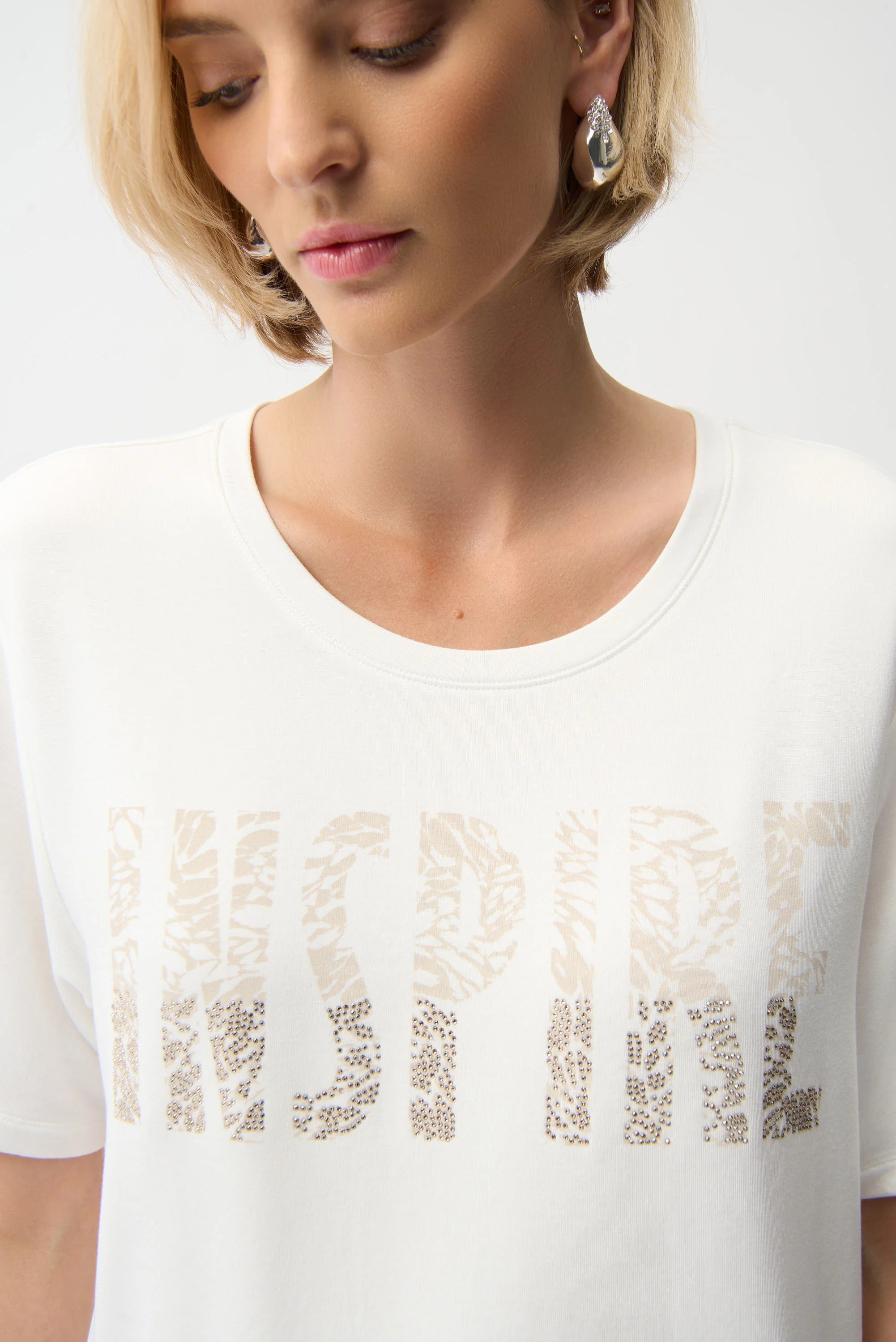 Joseph Ribkoff | T-Shirt with Motive | Beige
