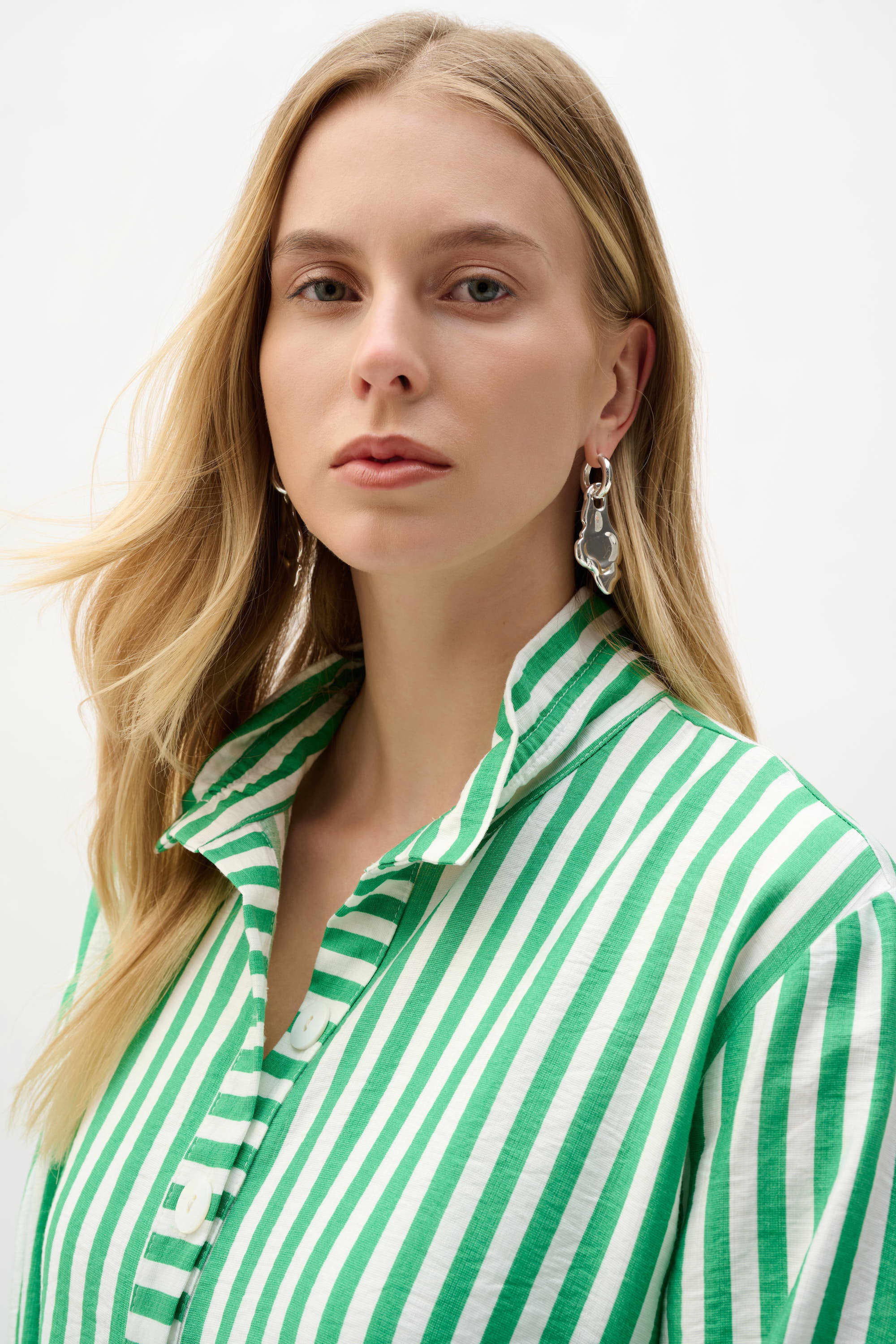 Joseph Ribkoff | Striped Shirt | Green/Vanilla
