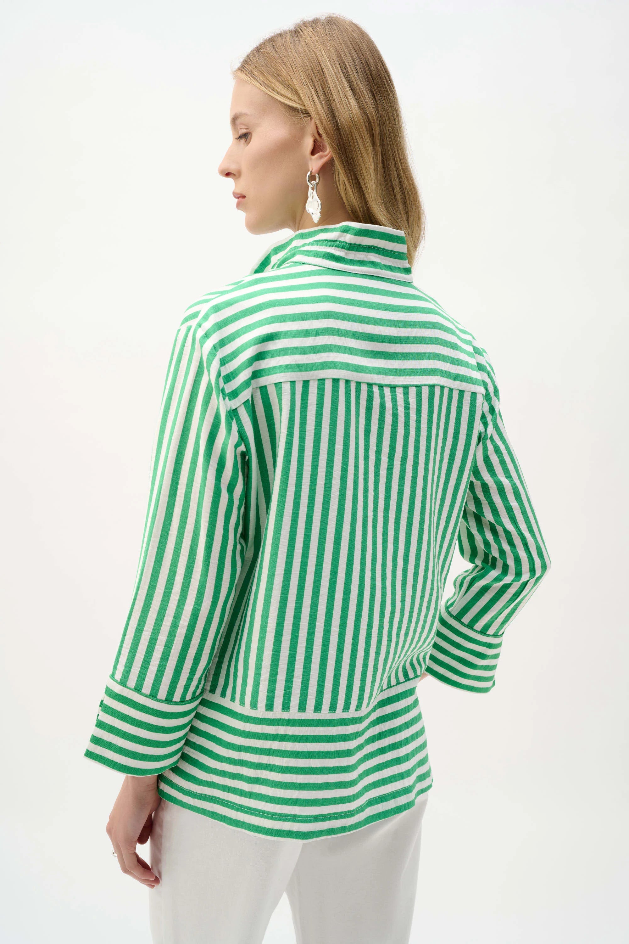 Joseph Ribkoff | Striped Shirt | Green/Vanilla