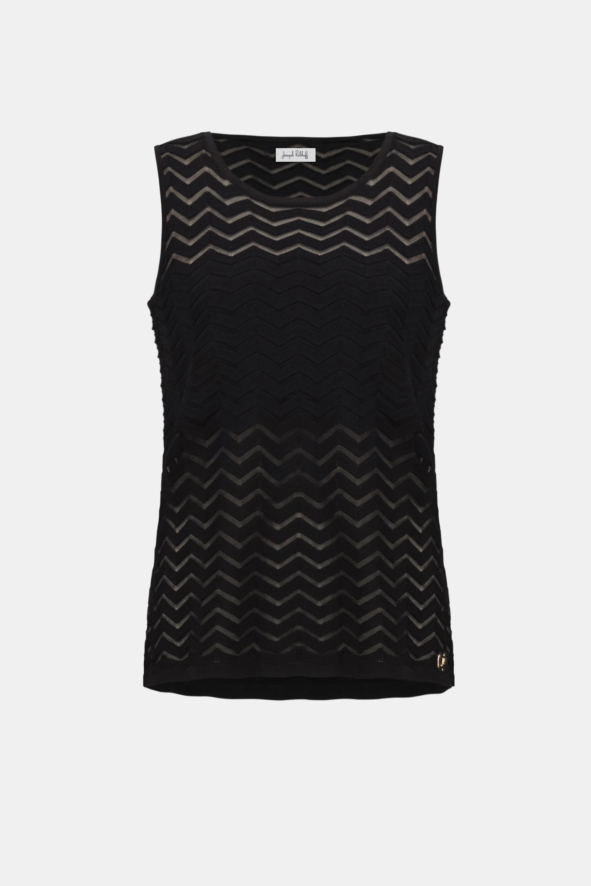 Joseph Ribkoff | Jacquard Knit Chevron Relaxed Top | Black