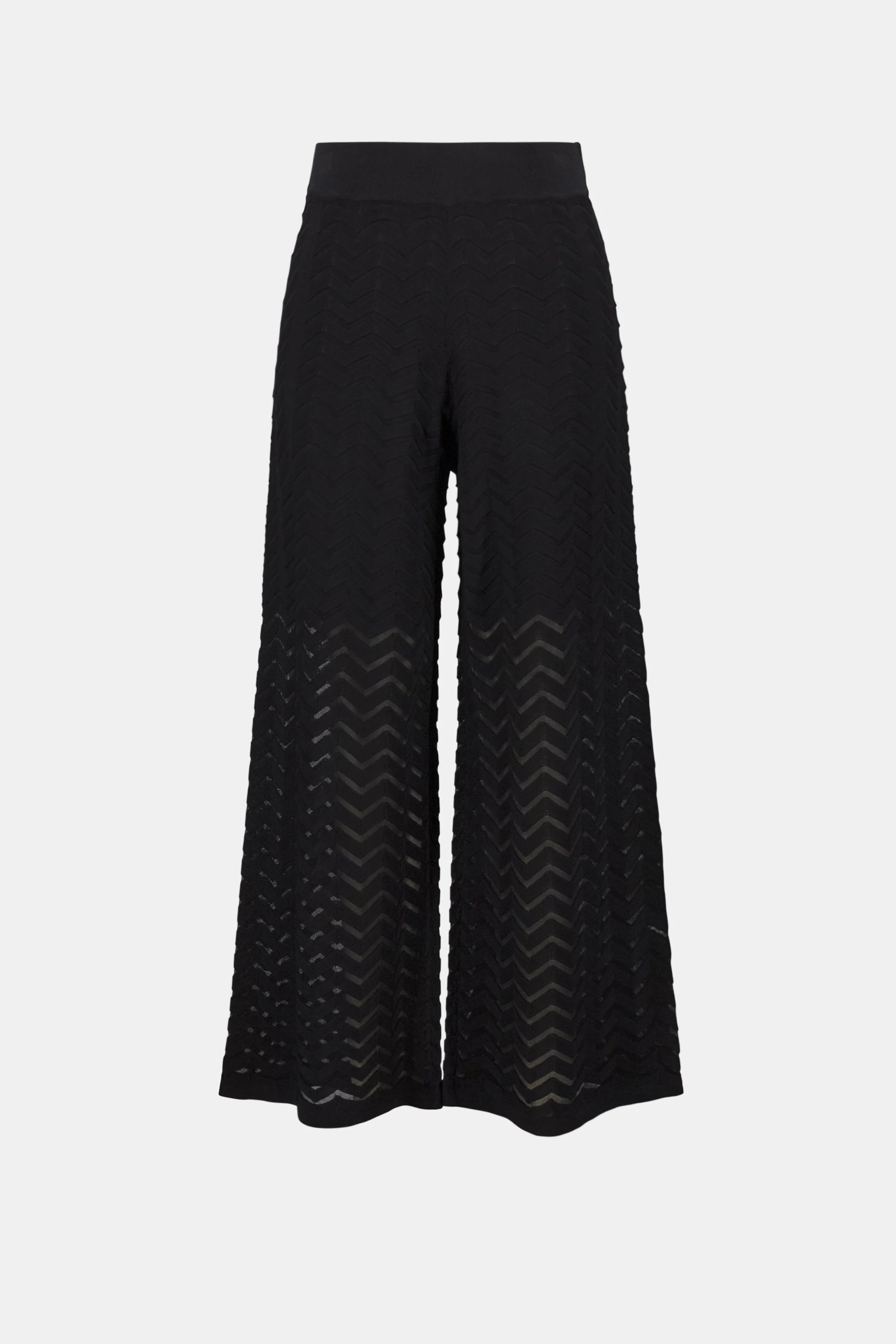 Joseph Ribkoff | Jacquard Knit Chevron Cullotte Pants | Black