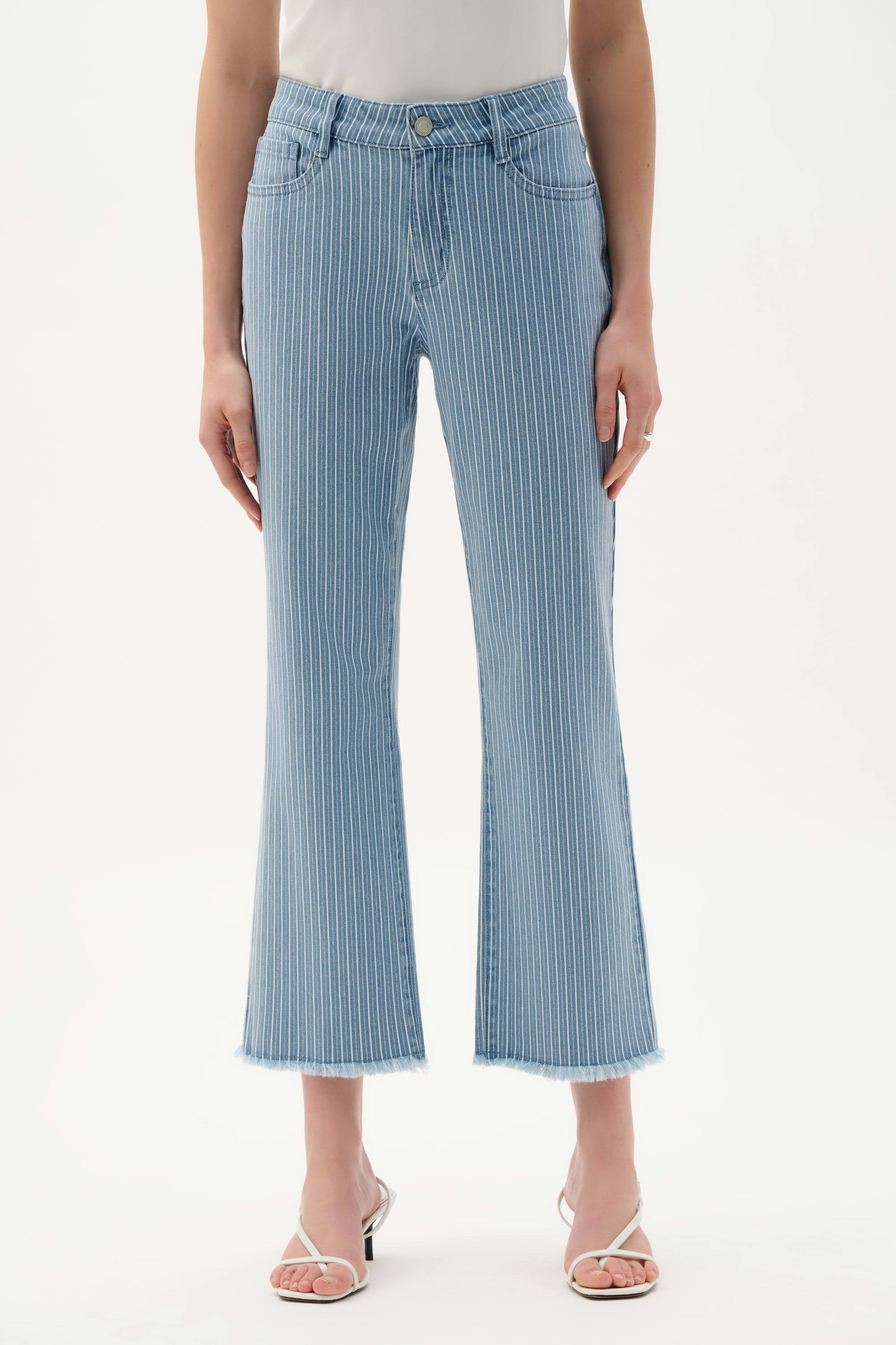 Joseph Ribkoff I Cotton Denim Stripe Pants I Blue/White