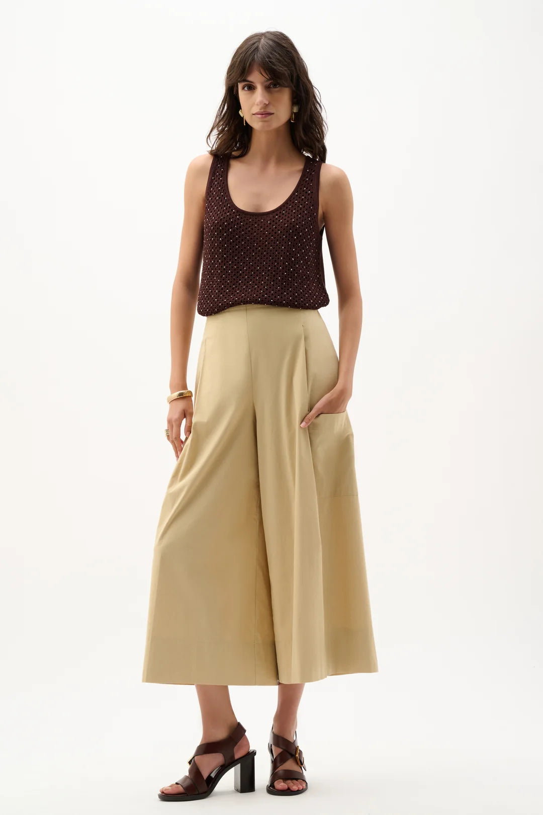 Joseph Ribkoff | Embellished Knit Camisole | Mahogany