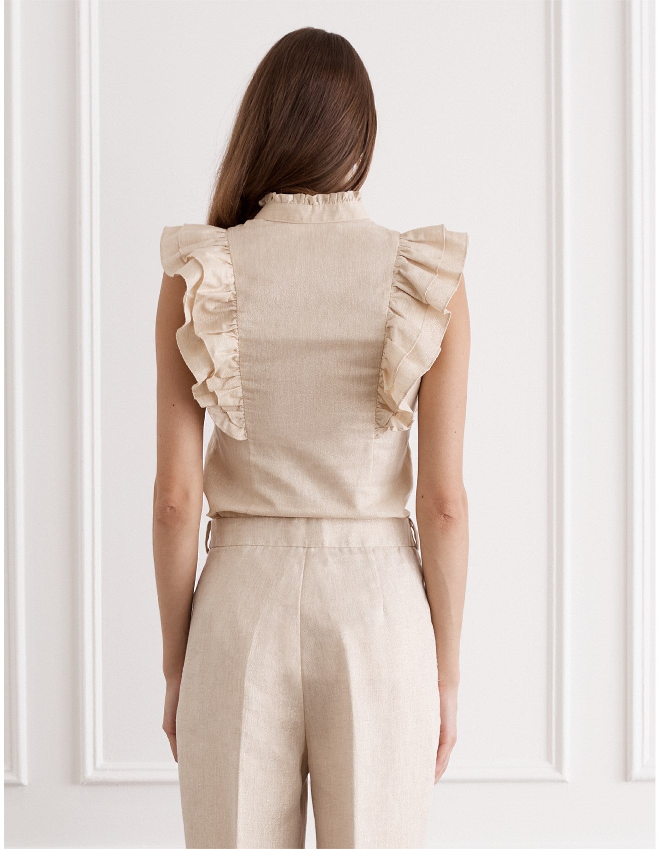 Aqua Blu I Aubrey Top Illuminee I Gold