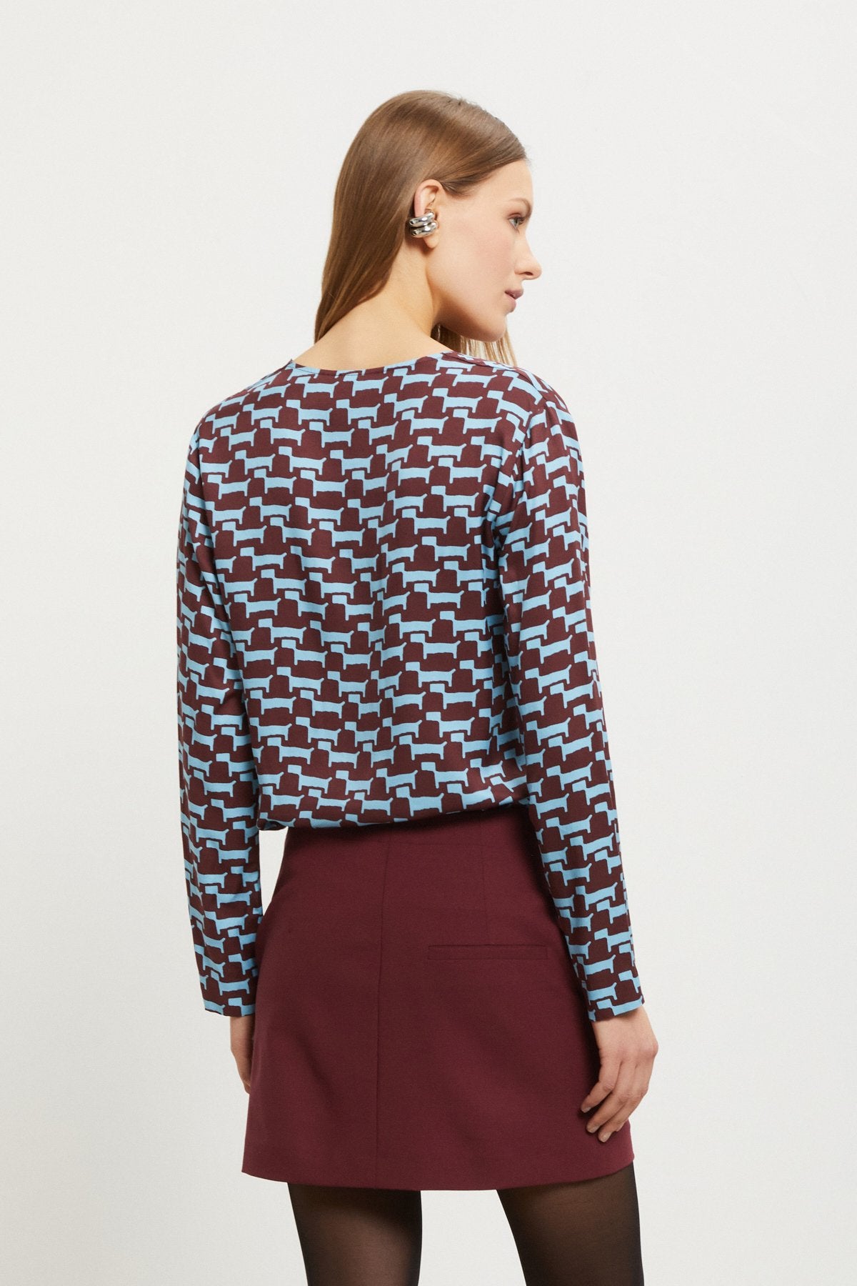 Ottod'Ame | Daschund V Neck Top | Night