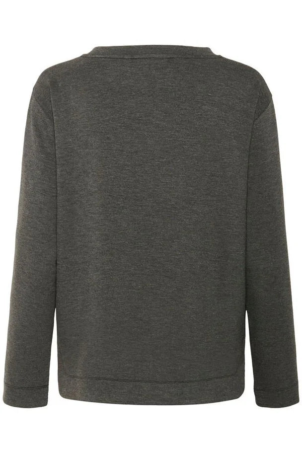 InWear | Gincent Melange Crewneck Top | Dark Grey Melange