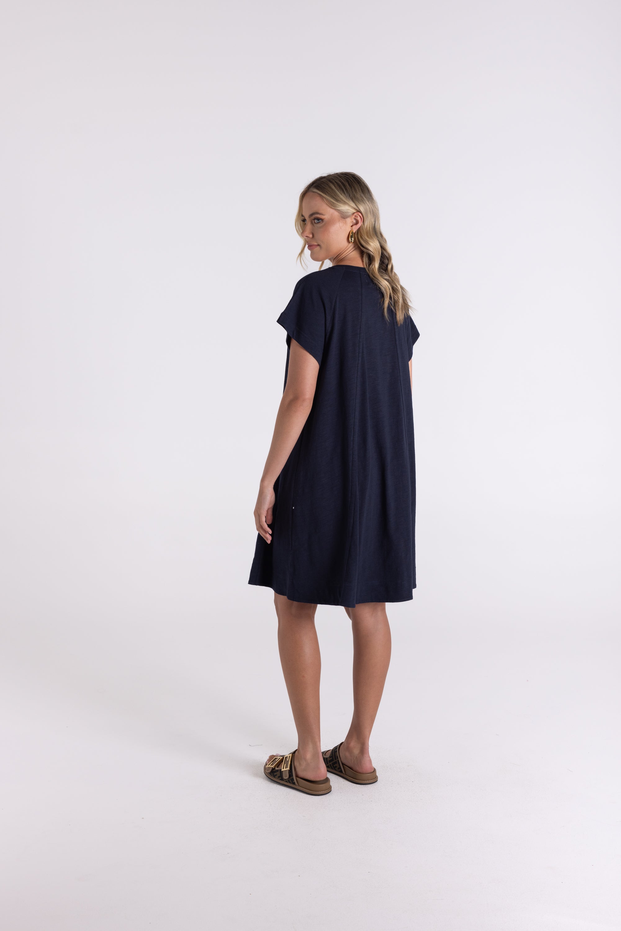 Two T's | Jersey T-Shirt Dress | Navy