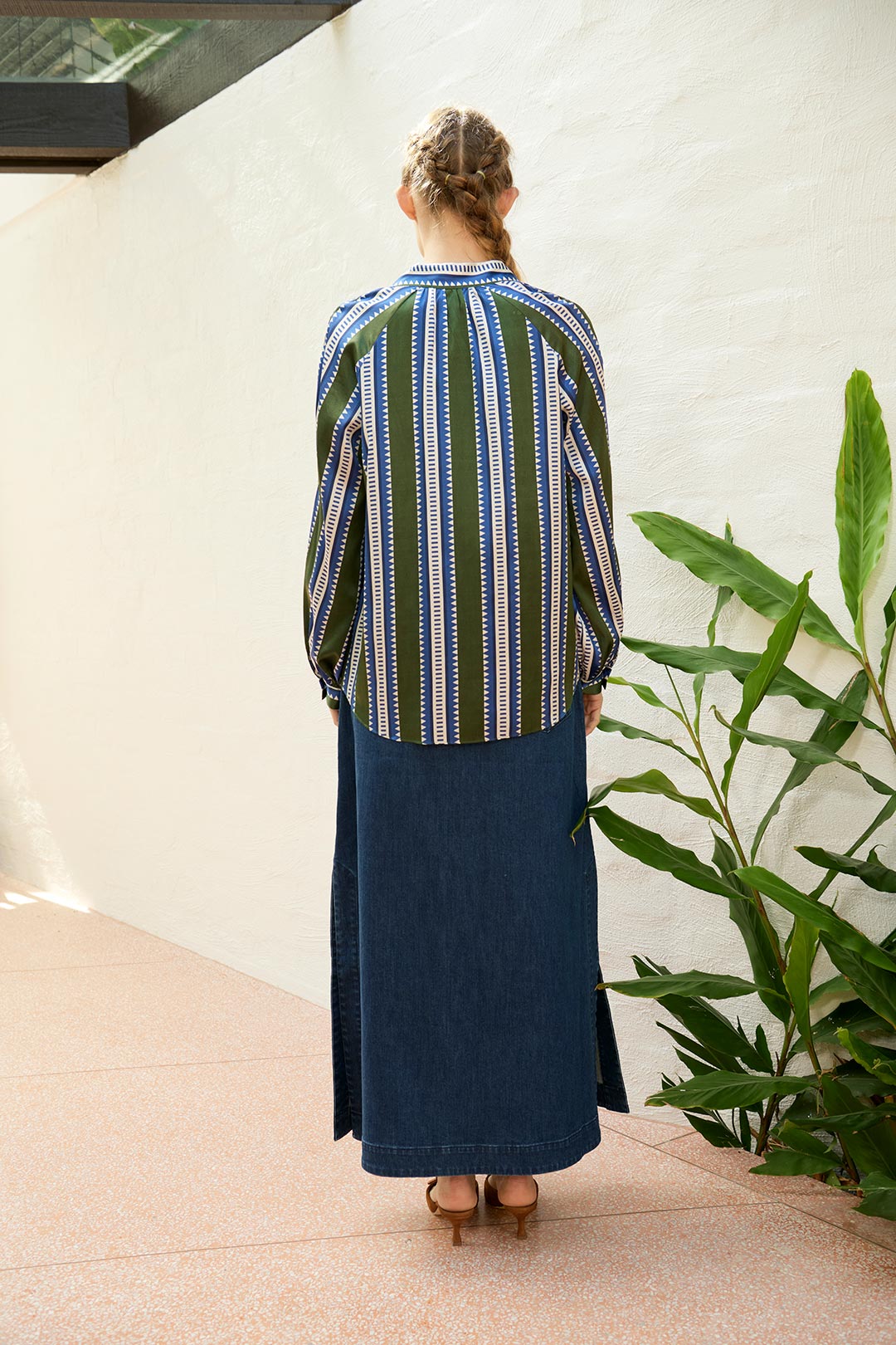 The Dreamer Label | Nola Sun Silk Blouse | Green