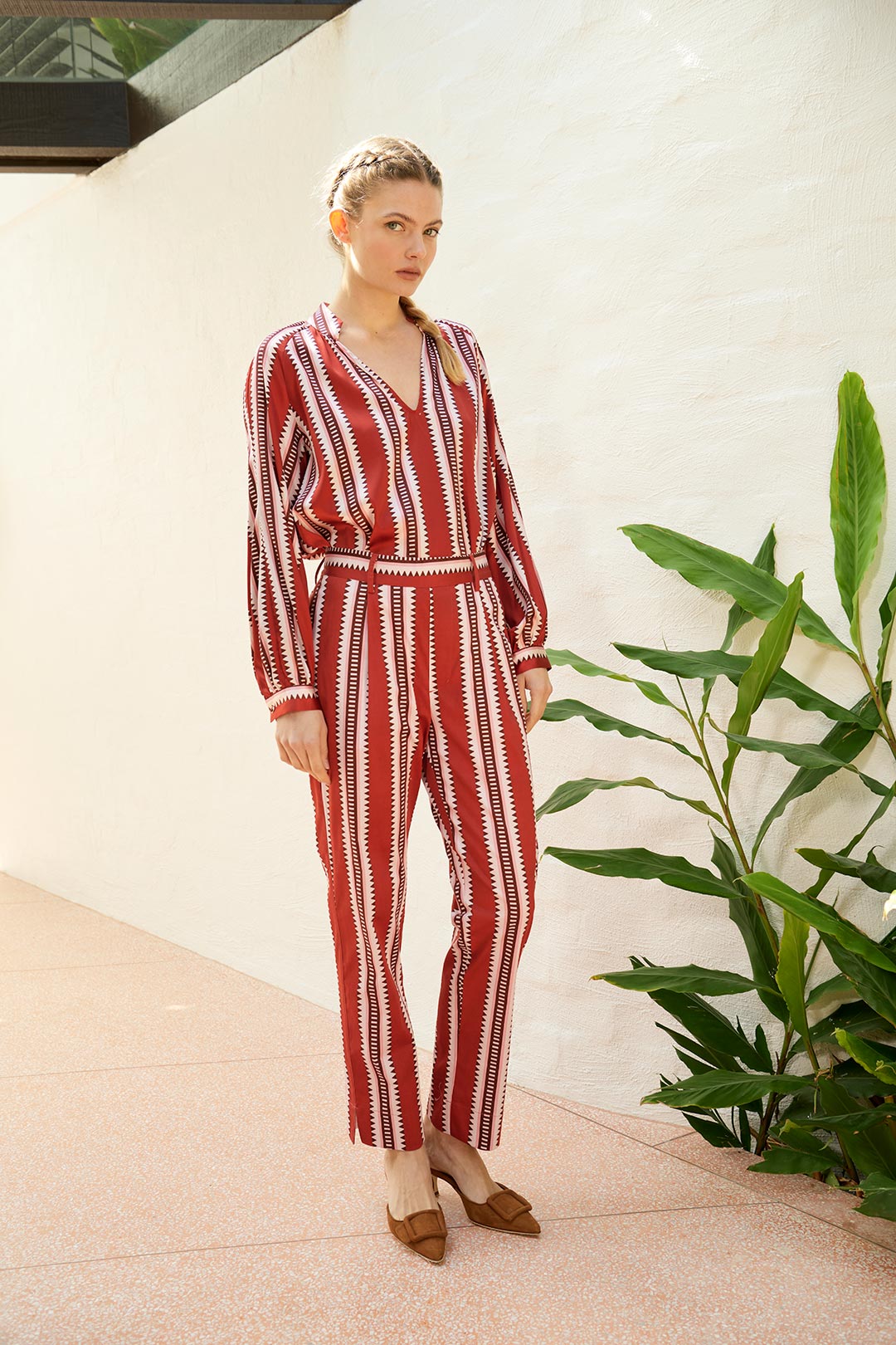 The Dreamer Label | Nola Sun Silk Blouse | Red