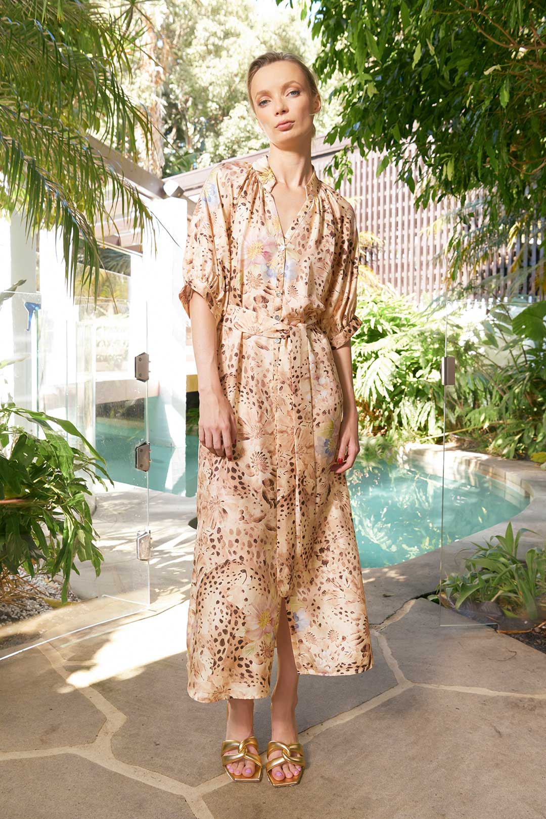 The Dreamer Label | Taylor Ankle Dress | Cheetah