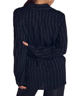Bella Dahl I Black Shirt with Lurex Stripe