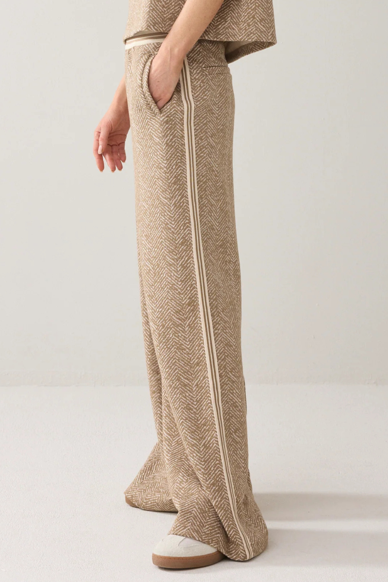 Summum | Jersey Herringbone Elastic Waisted Pants | Khaki