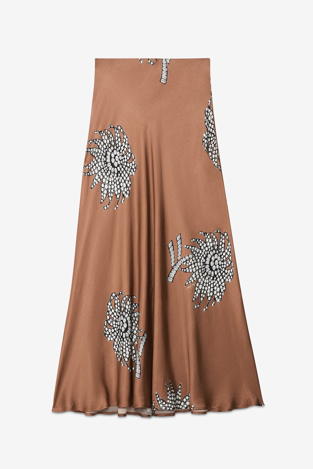 Ottod'Ame | Elastic Waist Printed Skirt | Brown