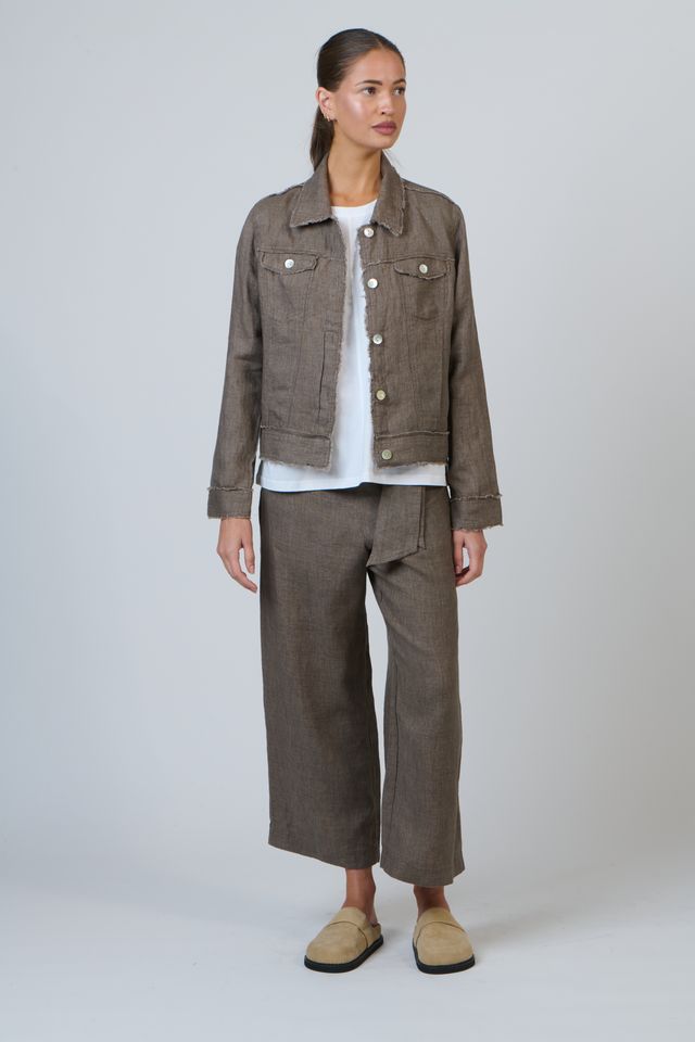 Naturals I Button Through Jacket I Cigar