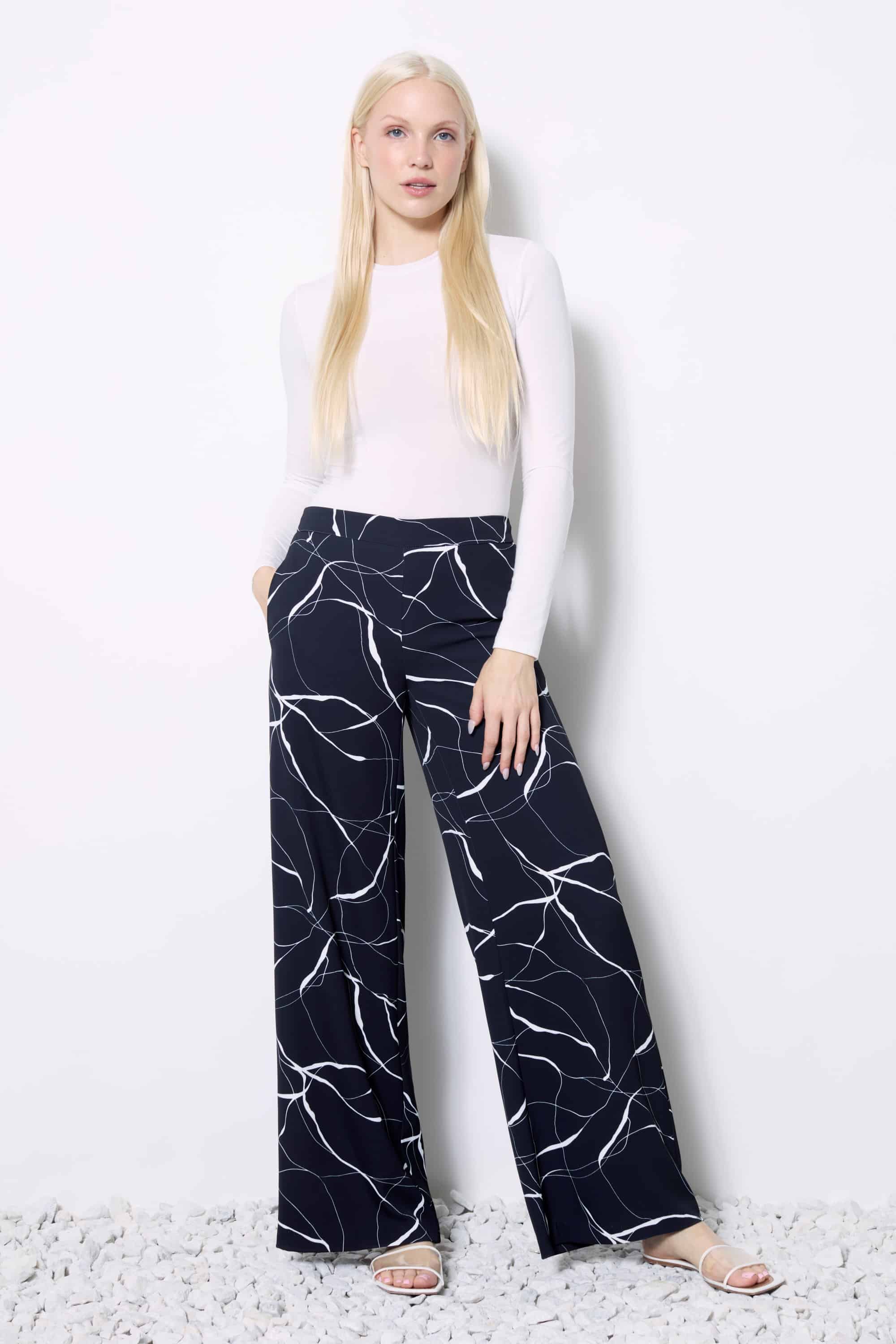 UP | Marble Wide Leg Vegan Silk Pant | Marble