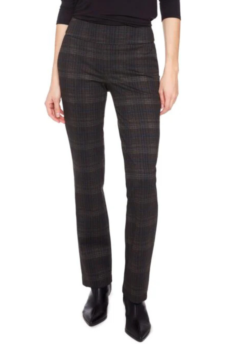 UP Pants | Full Length Ponte Pant | Dark Plaid