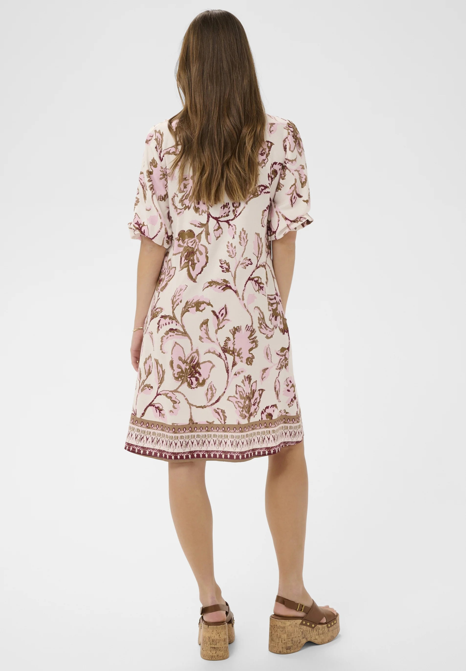 Cream | Tiah Dress | Pink Flower