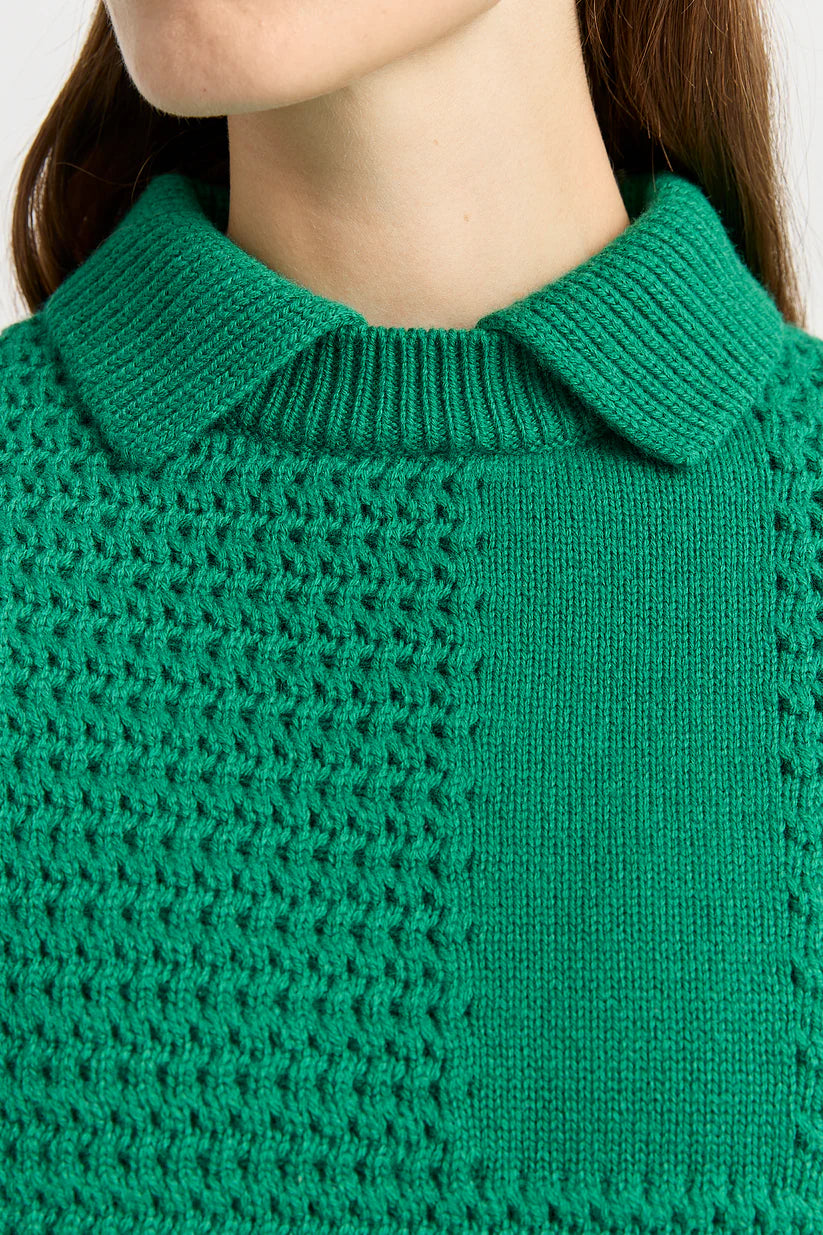 Toorallie | Textured Stitch Funnel | Lush Green