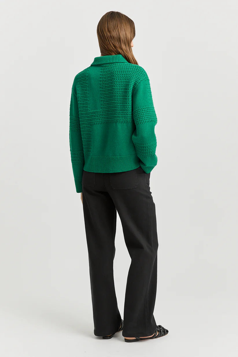 Toorallie | Textured Stitch Funnel | Lush Green