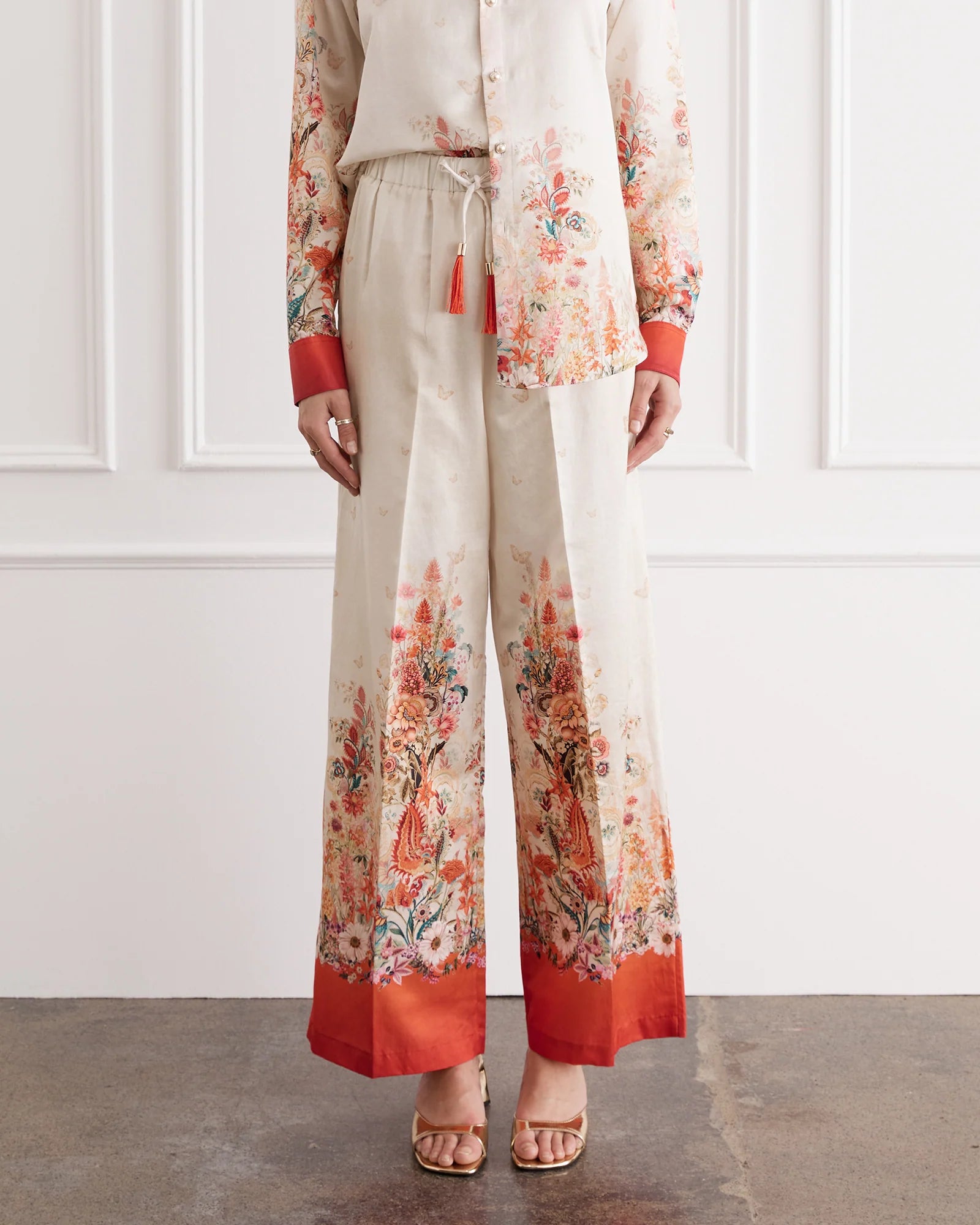 Aqua Blu I Lexi Pants I Bouquet Red