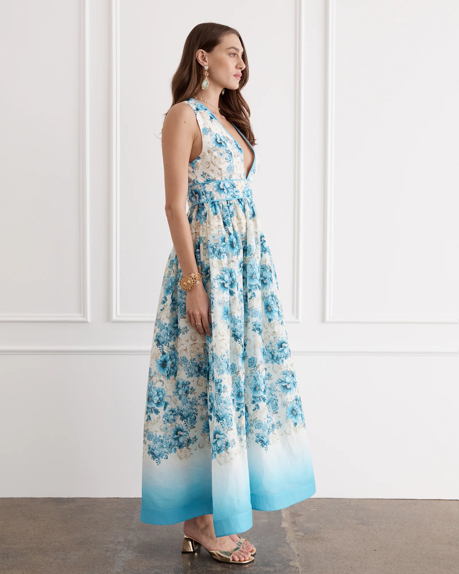 Aqua Blu | Dauphine Melody Maxi Dress | Aqua Floral
