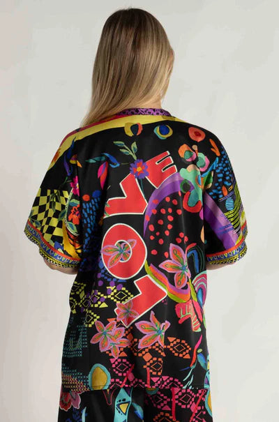 Johnny Was | The Audrey Short Sleeve Mandarin Collar Tunic | Jenny
