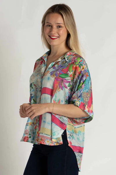 Johnny Was | Audrey Short Sleeved Shirt | Mixed Waves