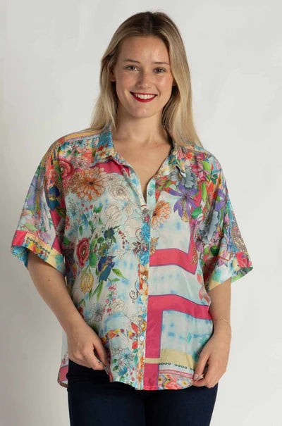 Johnny Was | Audrey Short Sleeved Shirt | Mixed Waves